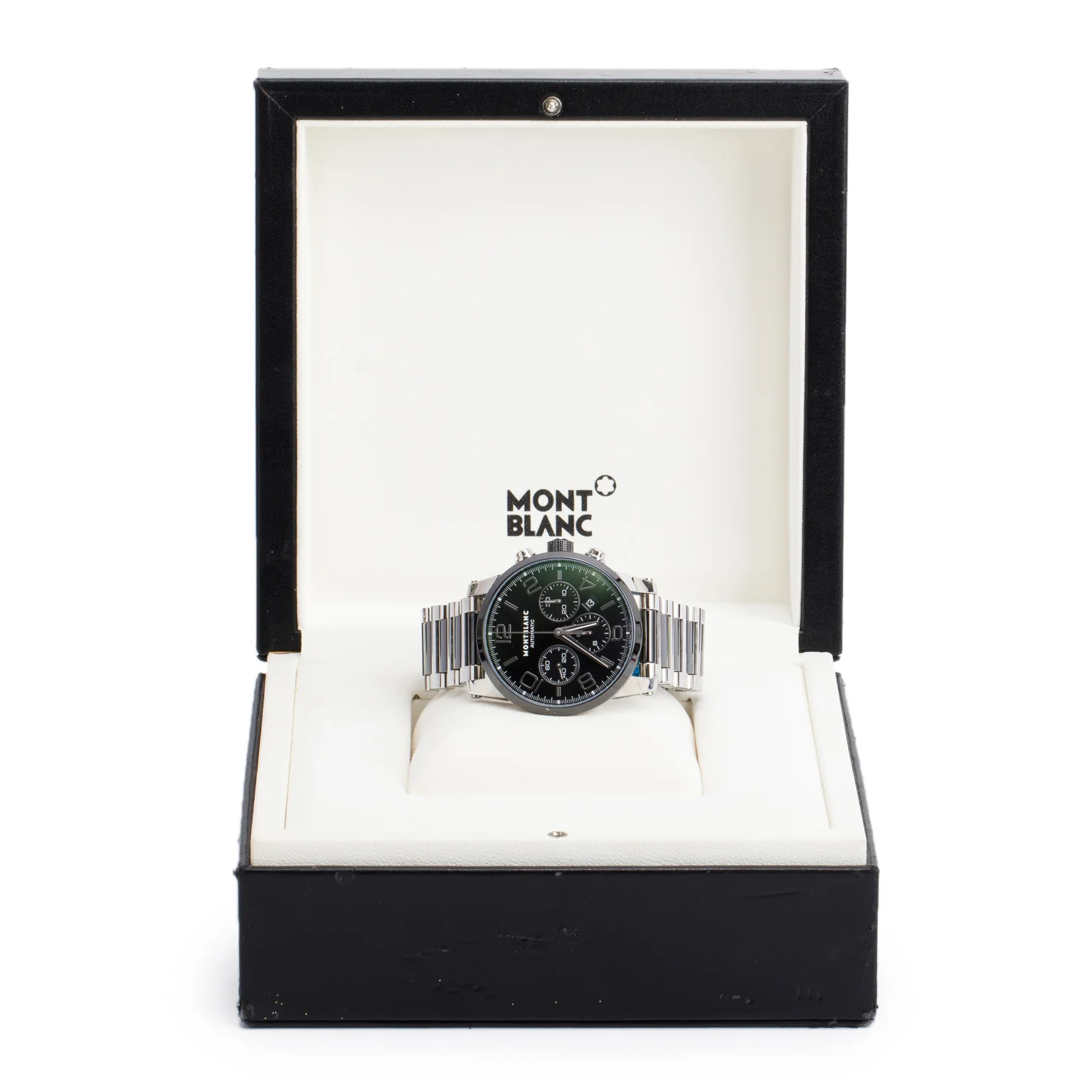 Montblanc Stainless Steel TimeWalker 43 MM Chronograph Automatic Watch Black Dial 103094 w/ Box - Image 2