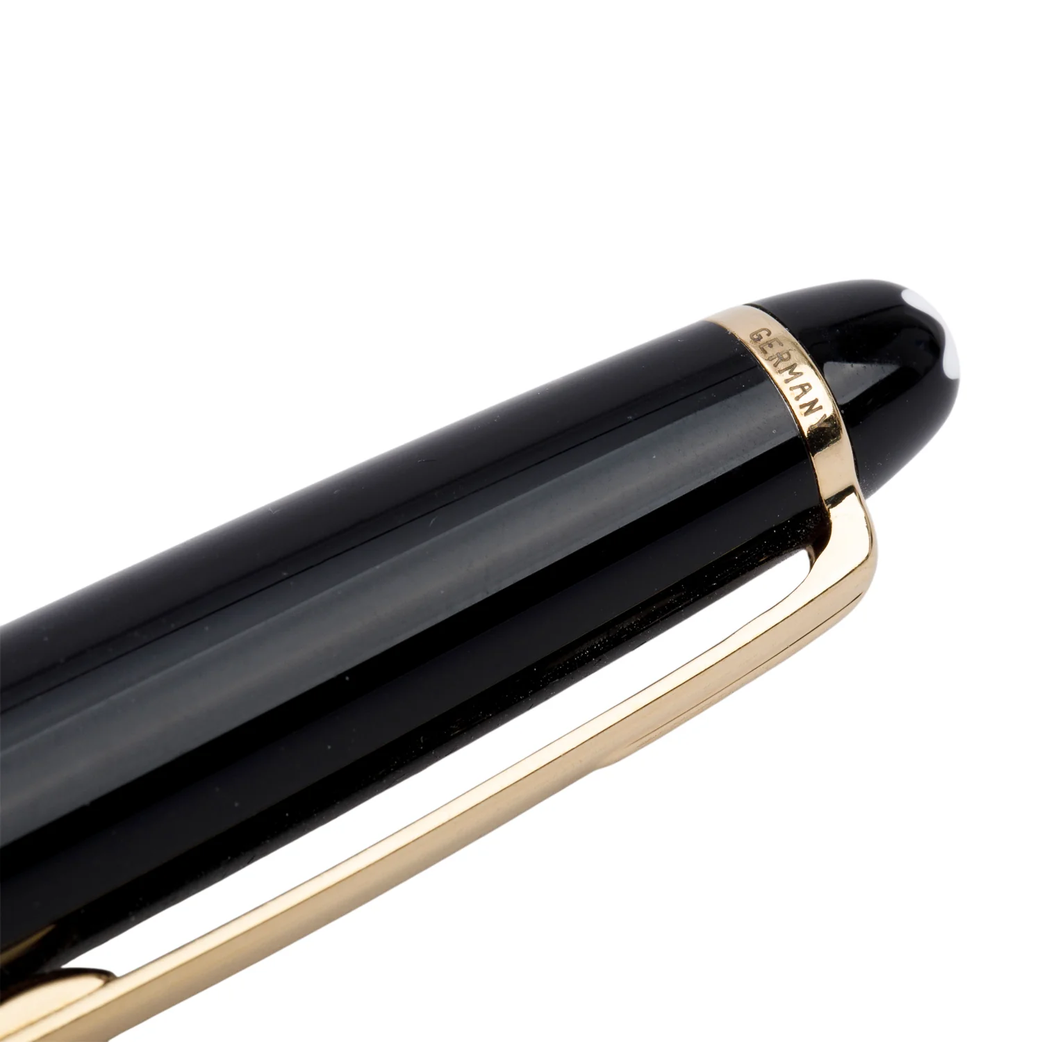 Montblanc Yellow Gold Coated Meisterstuck Classique Black Resin Ballpoint Pen w/ Box - Image 4