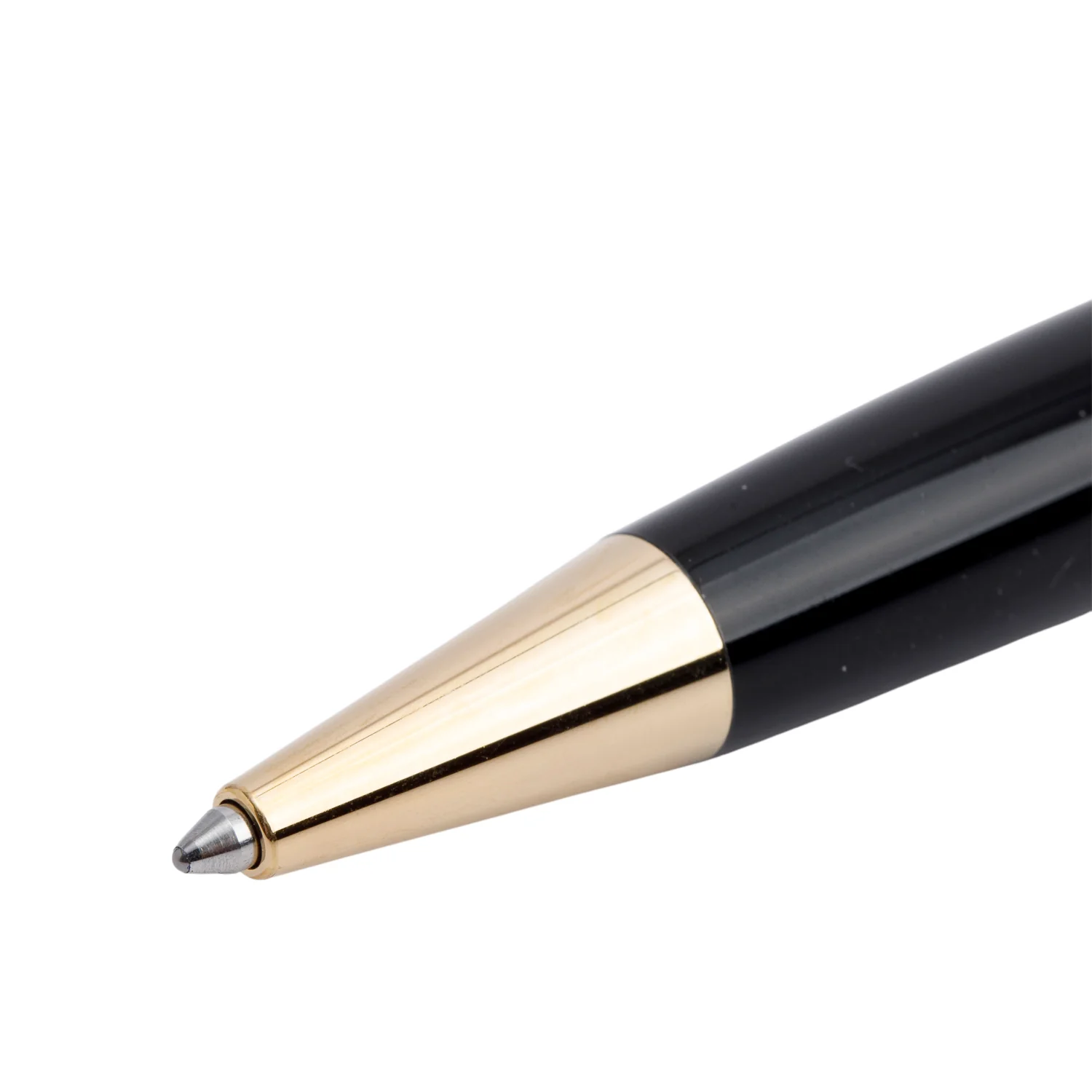 Montblanc Yellow Gold Coated Meisterstuck Classique Black Resin Ballpoint Pen w/ Box - Image 5