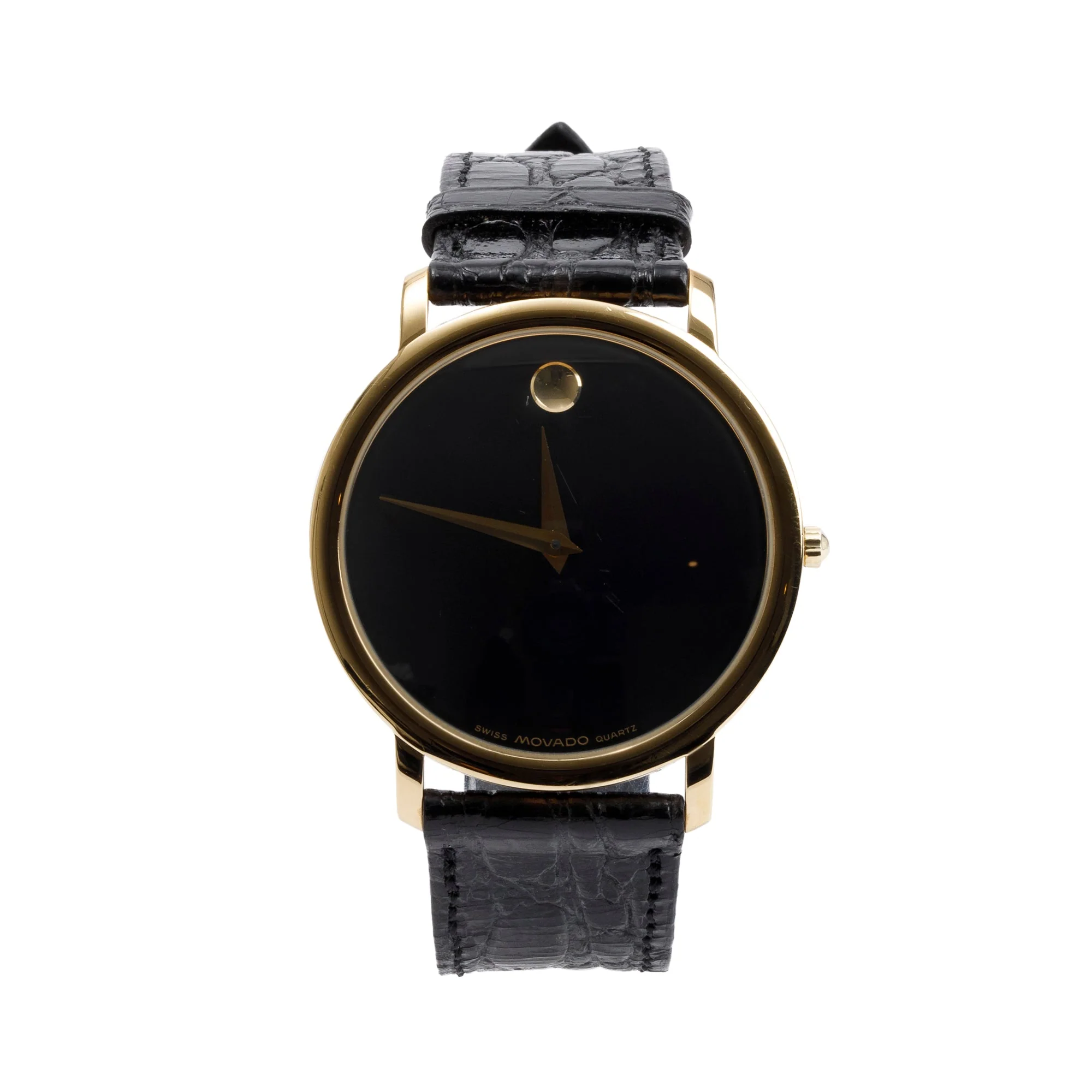 Movado Gold Plated Stainless Steel Museum Classic 34 MM Watch w/ Box