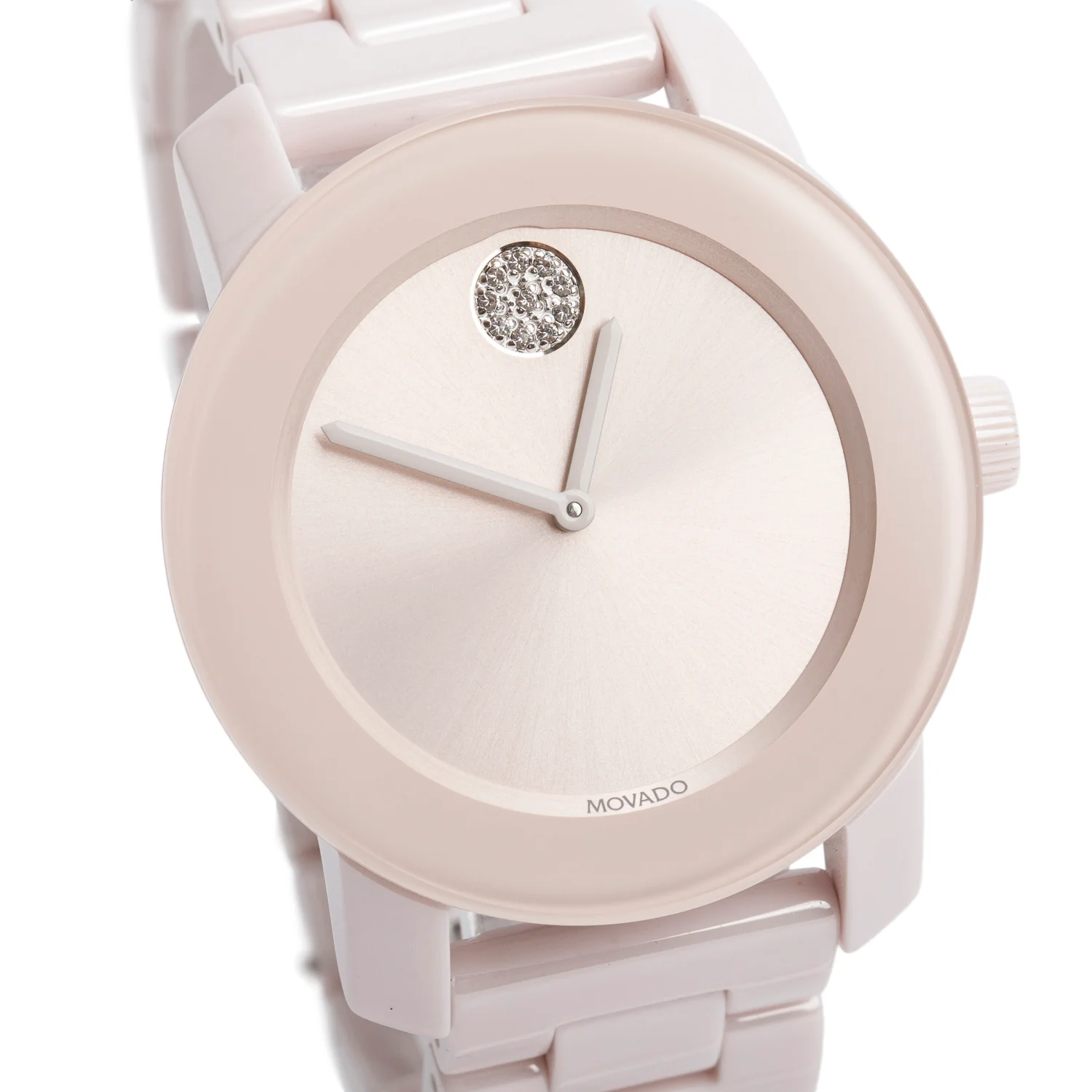 Movado Pink Ceramic & Stainless Steel Bold Evolution 36 MM Quartz Watch w/ Box - Image 3