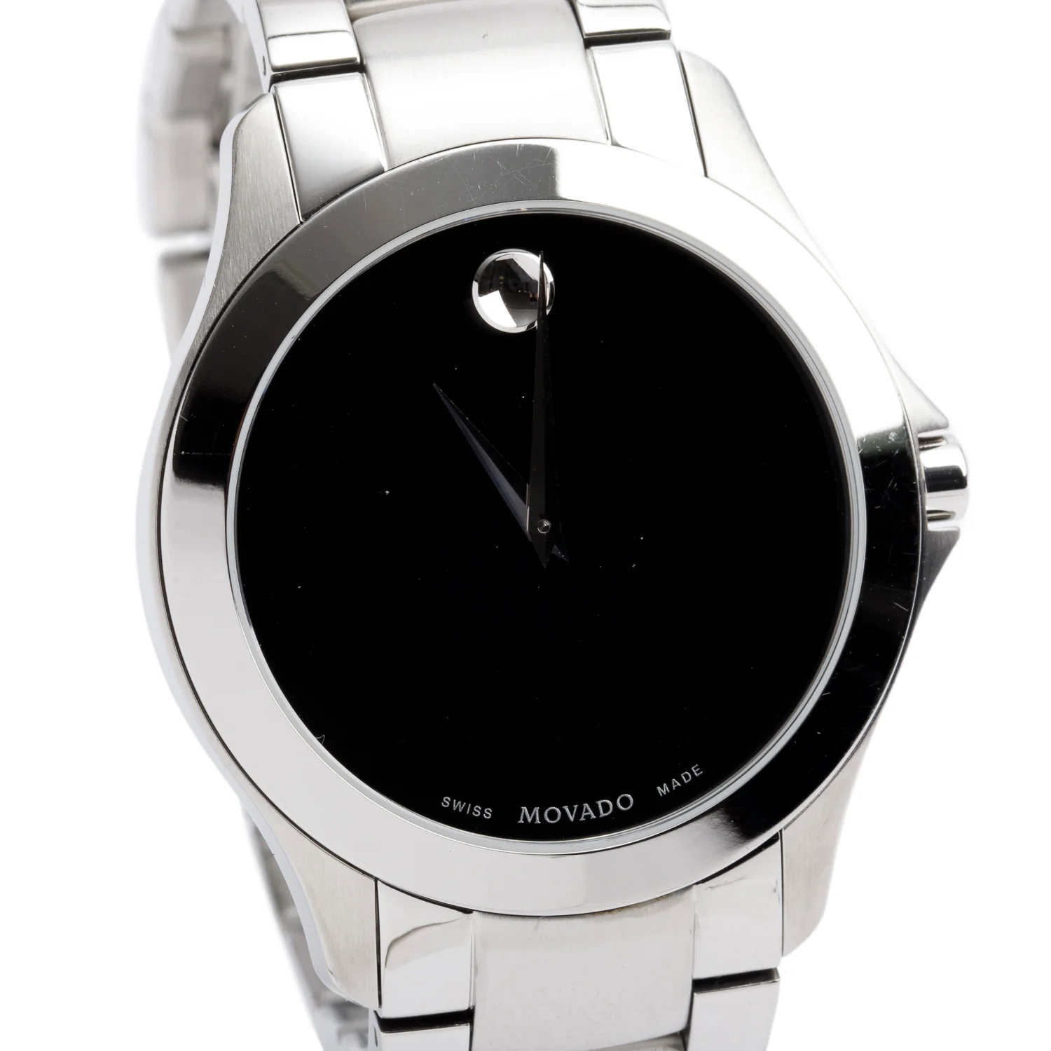Movado Stainless Steel Masino 40 MM Quartz Watch Black Dial w/ Box - Image 3