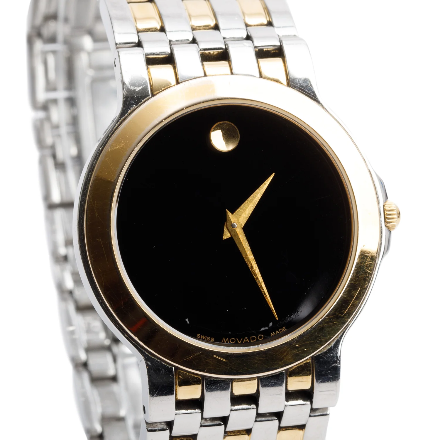 Movado Two-Tone Stainless Steel Museum 36 MM Quartz Watch Black Dial w/ Box & Papers - Image 3