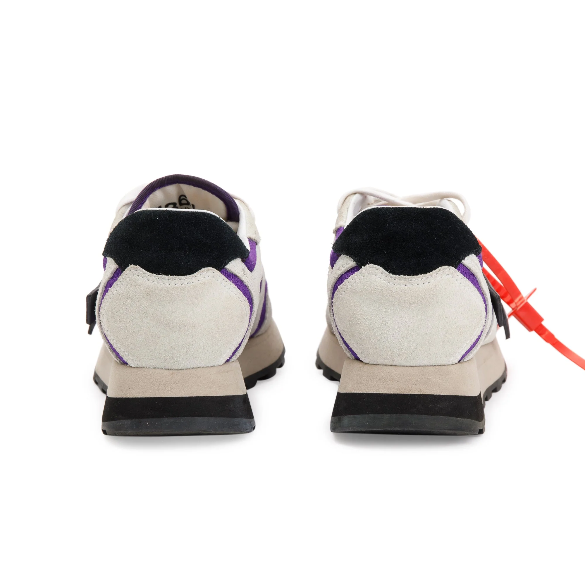 Off-White x Virgil Abloh White & Purple Suede Rubber HG Runner Sneakers, Size 36 - Image 5