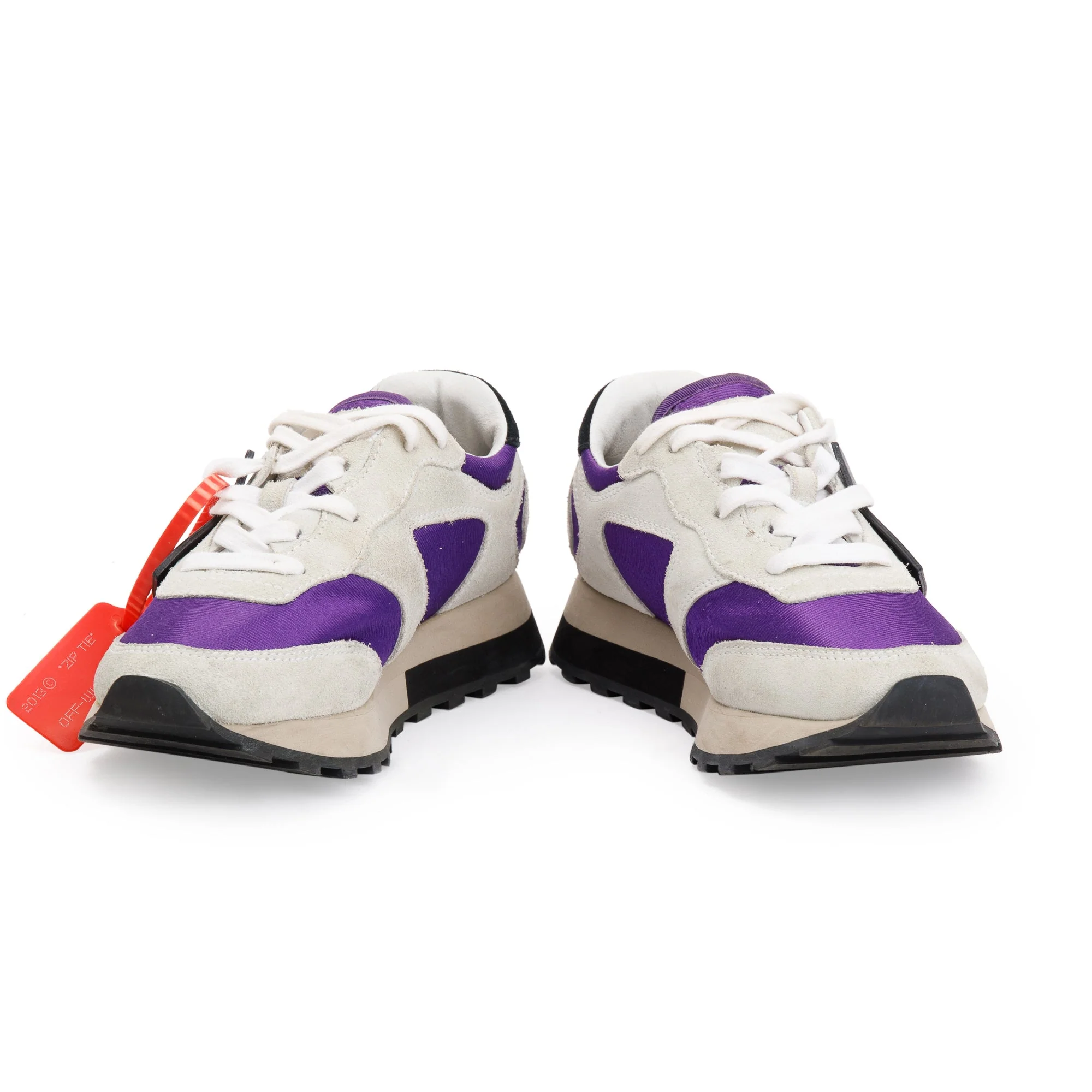 Off-White x Virgil Abloh White & Purple Suede Rubber HG Runner Sneakers, Size 36 - Image 6