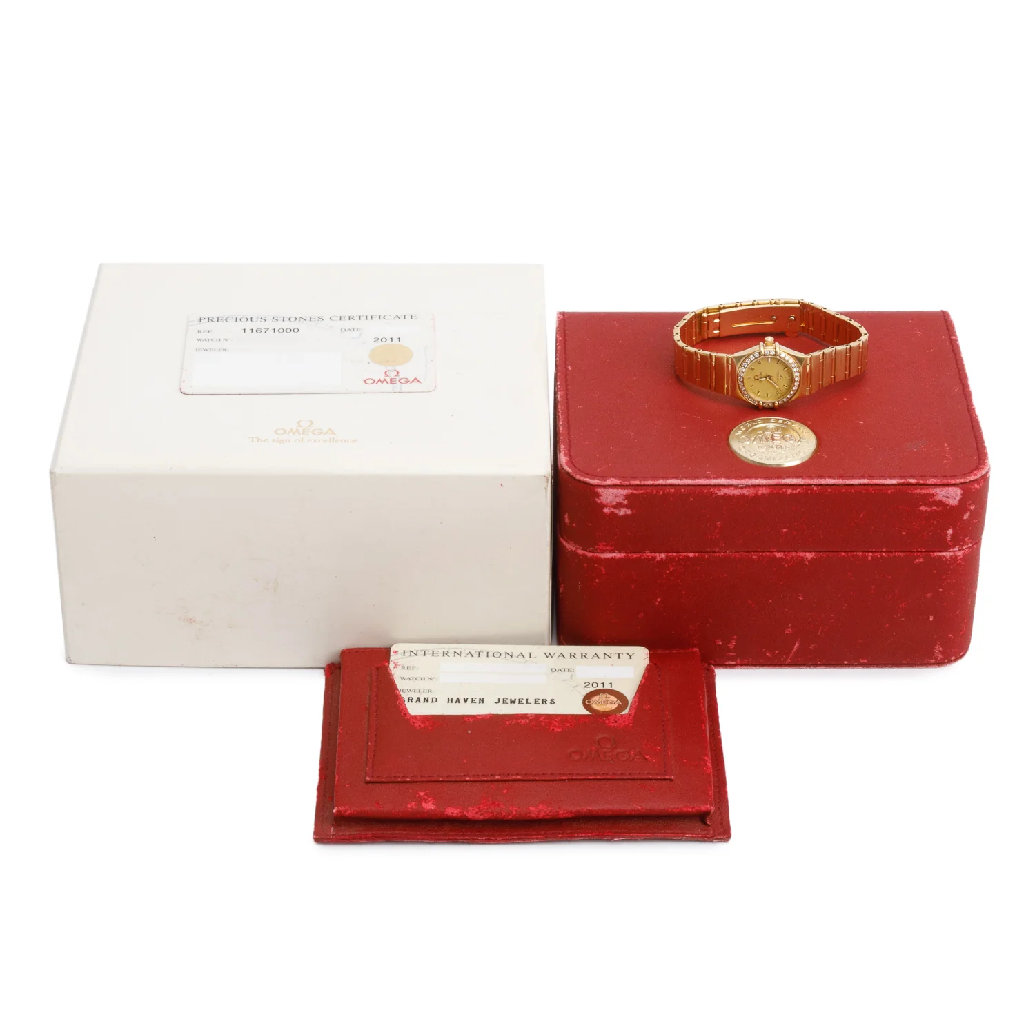 Omega 18k Yellow Gold Diamond Bezel Constellation 22.5 MM Quartz Watch w/ Box & Papers - Image 2