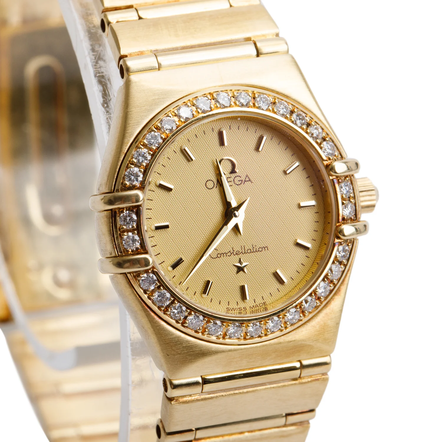 Omega 18k Yellow Gold Diamond Bezel Constellation 22.5 MM Quartz Watch w/ Box & Papers - Image 3