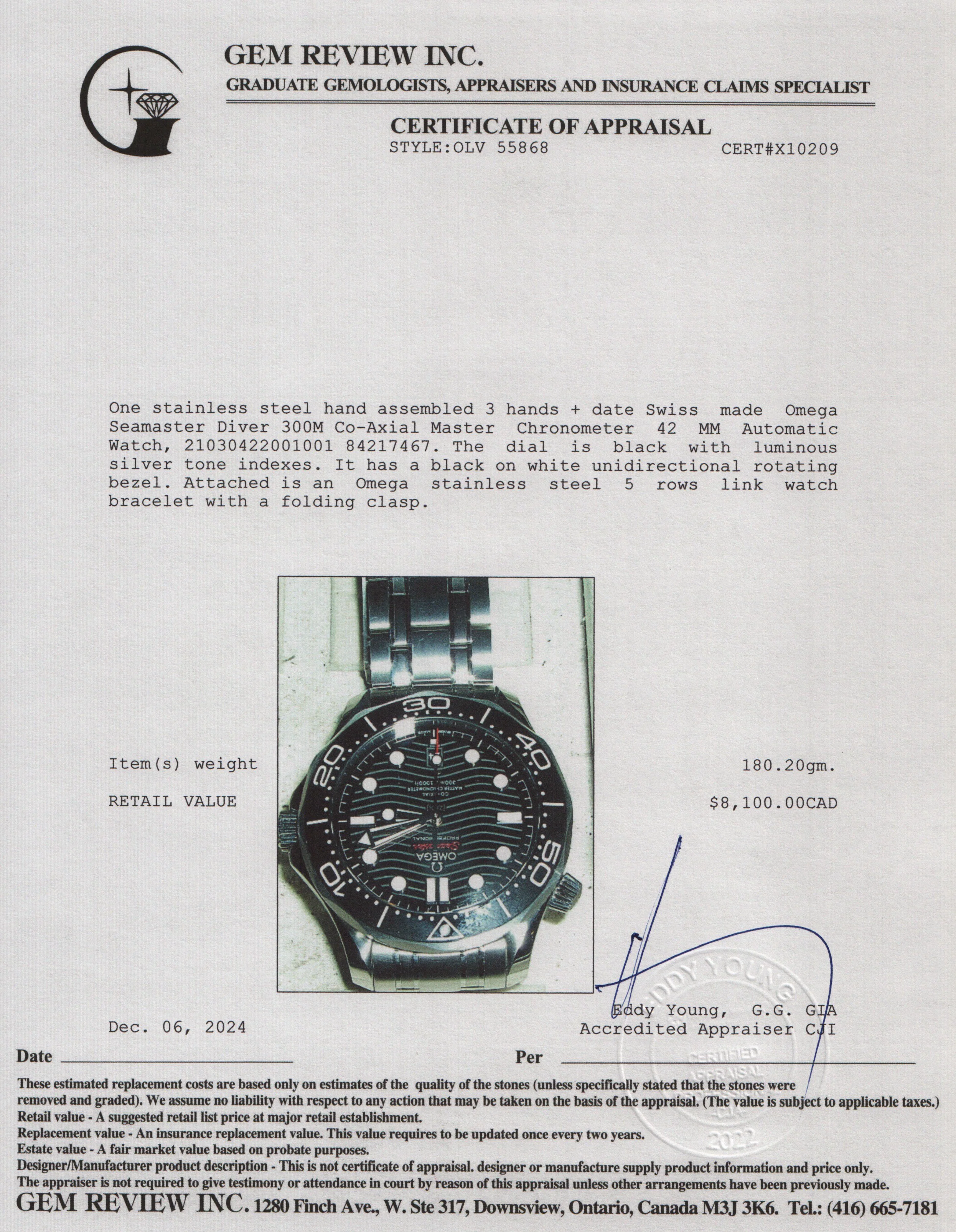 Omega 2023 Stainless Steel Seamaster Diver 300M Co-Axial Master Chronometer 42 MM Automatic Watch w/ Box & Papers - Image 6