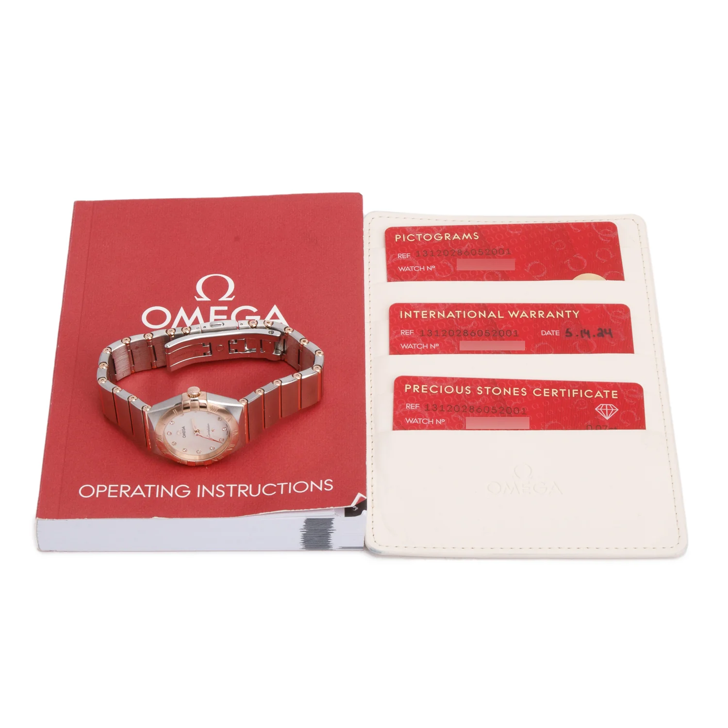 Omega 2024 Stainless Steel & 18k Rose Gold Constellation 28 MM Watch White Diamond Dial w/ Papers - Image 2