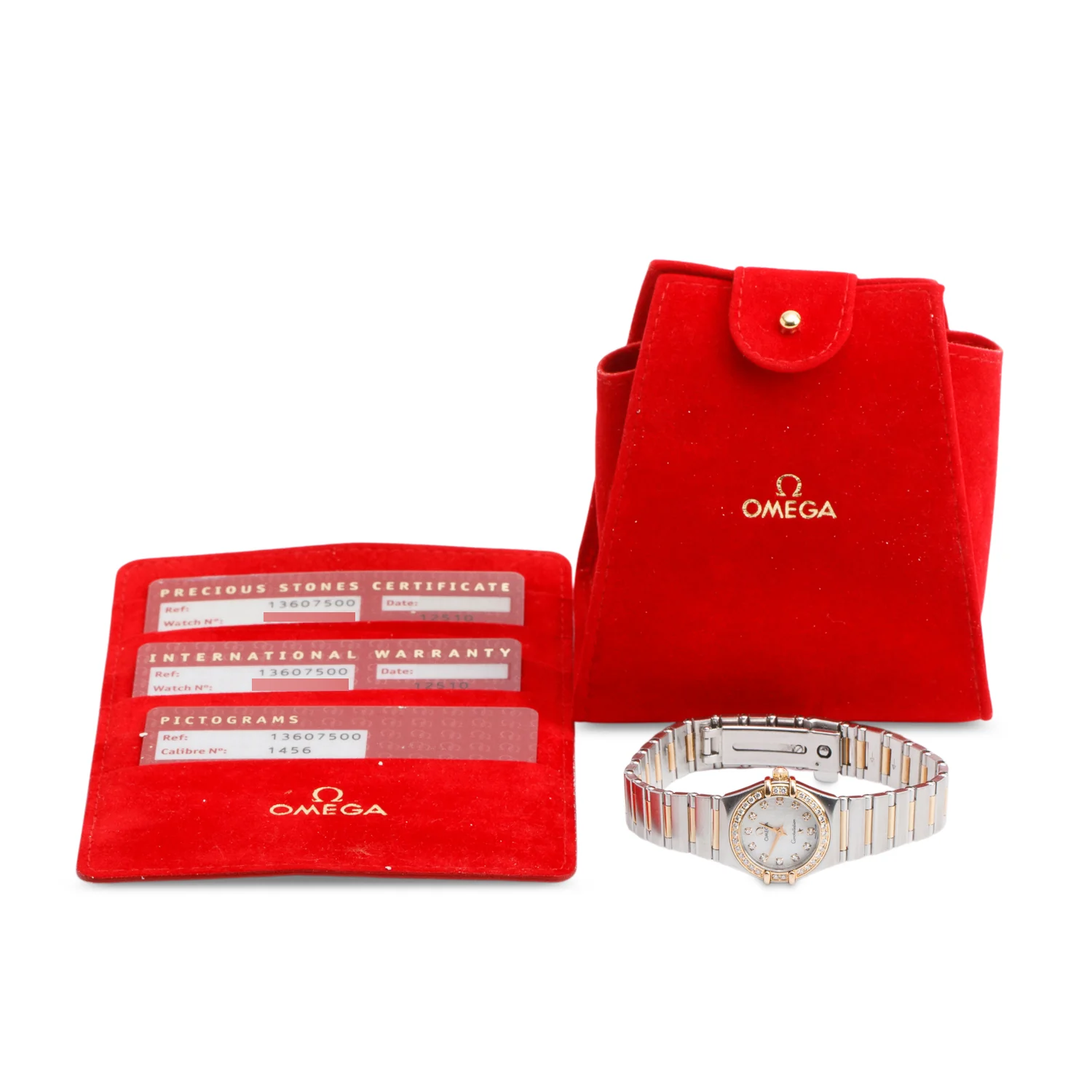 Omega Stainless Steel & 18k Rose Gold Diamond Bezel Constellation 22.5 MM Quartz Watch Diamond Dial w/ Papers - Image 2