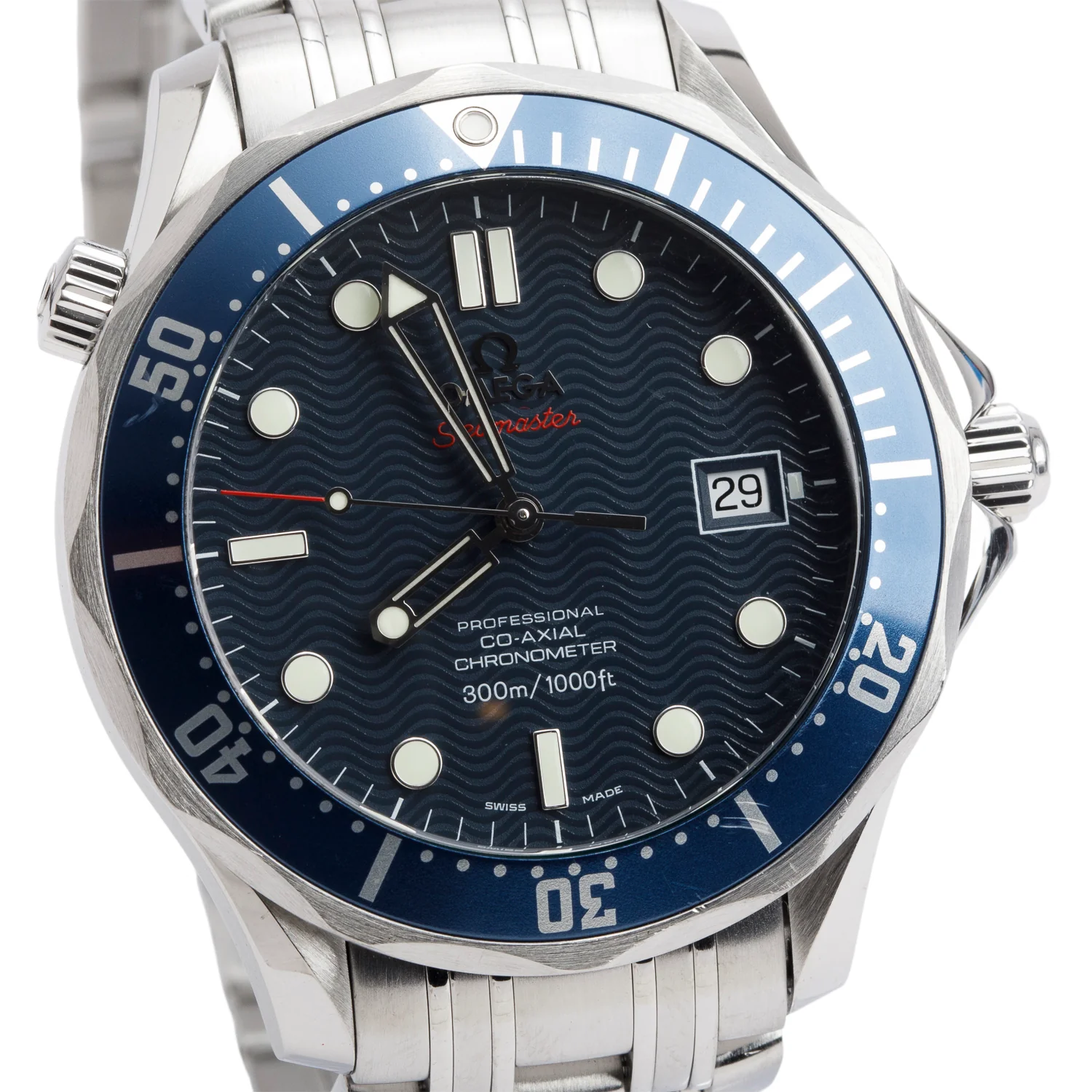 Omega Stainless Steel James Bond Casino Royal Red Seamaster Diver 300M Professional Co-Axial Chronometer 41 MM Automatic Watch Blue Dial w/ Box & Papers - Image 3