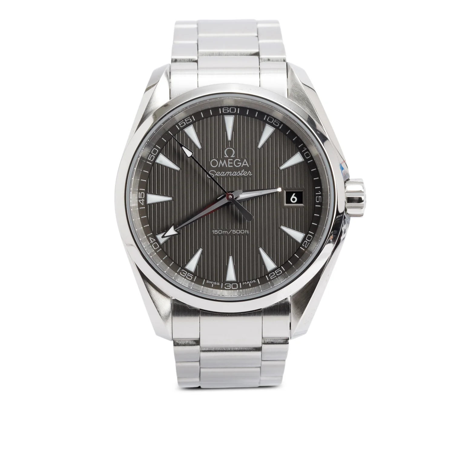 Omega Stainless Steel Seamaster Aqua Terra 150M 38.5 MM Quartz Watch Grey Dial