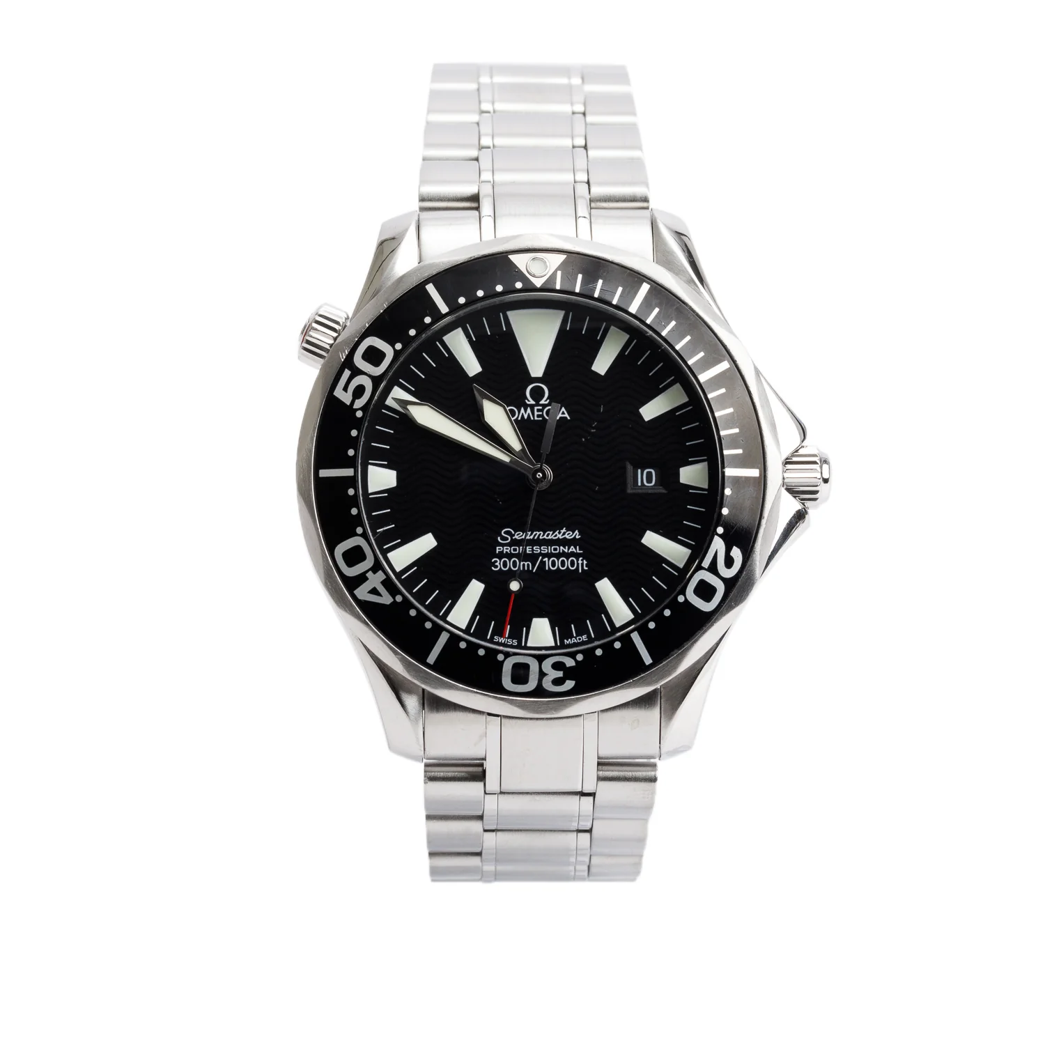Omega Stainless Steel Seamaster Professional 300M 41 MM Quartz Watch Black Dial
