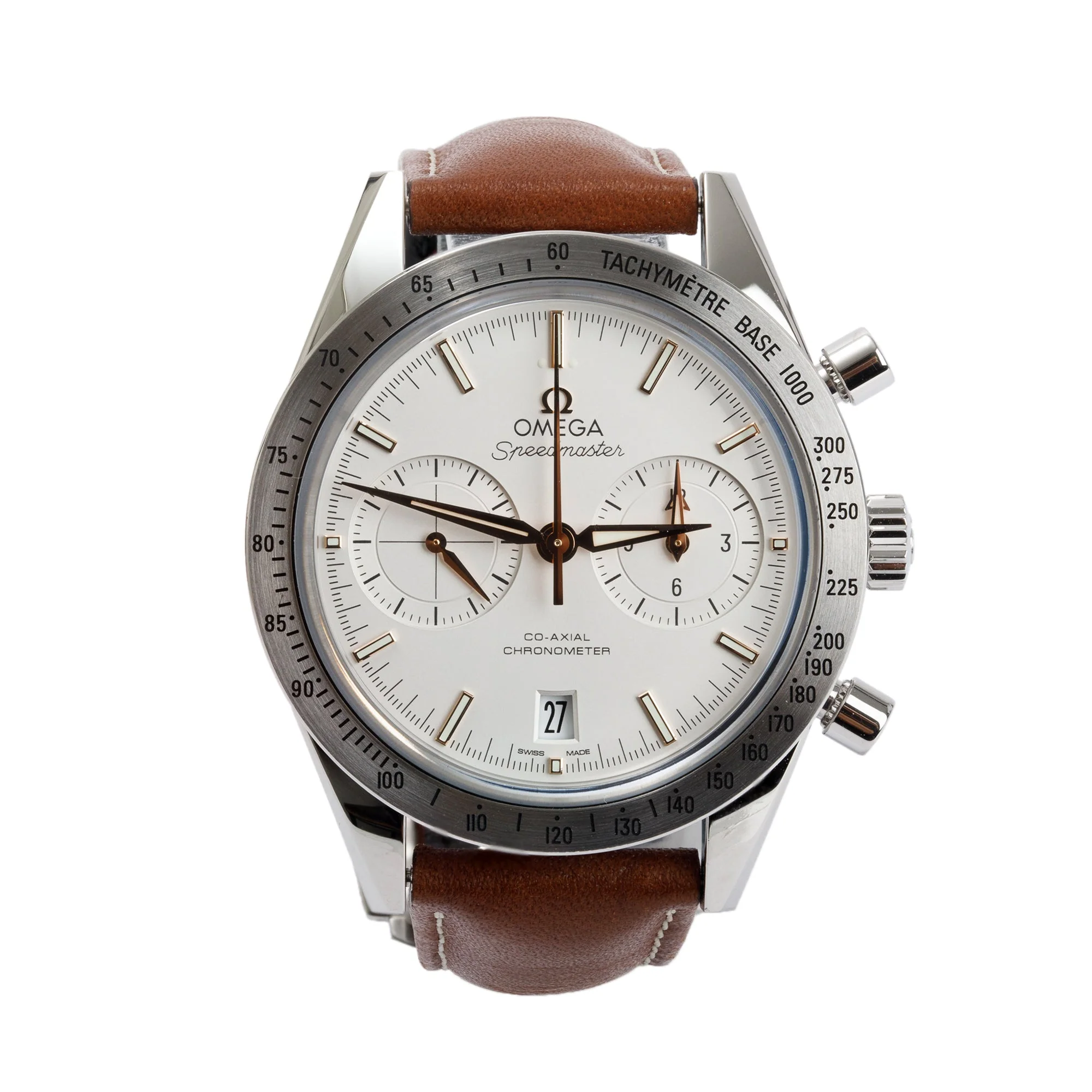 Omega Stainless Steel Speedmaster '57 41.5 MM Co-Axial Chronograph Automatic Watch w/ Box