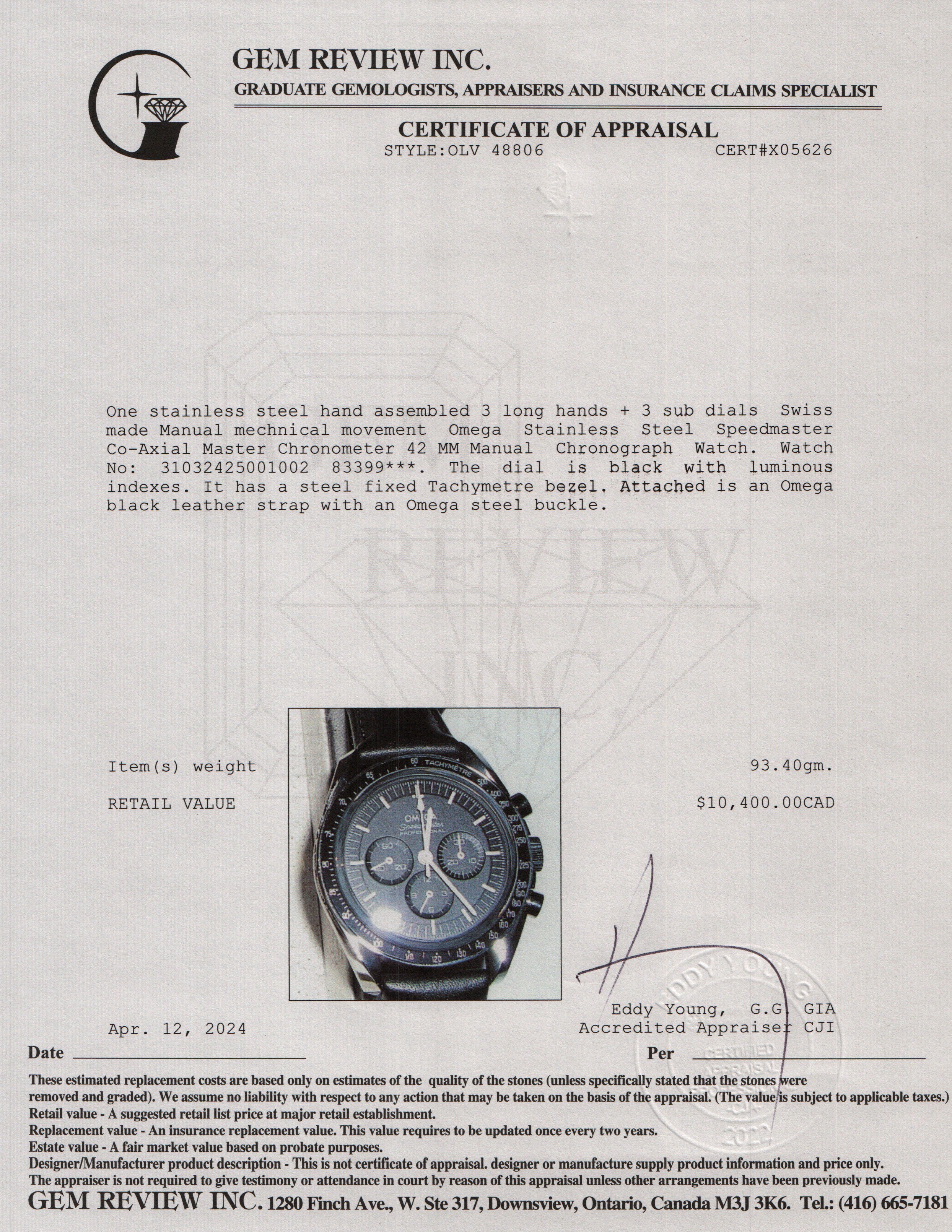 Omega Stainless Steel Speedmaster Co-Axial Master Chronometer 42 MM Manual Chronograph Watch w/ Box & Papers - Image 7