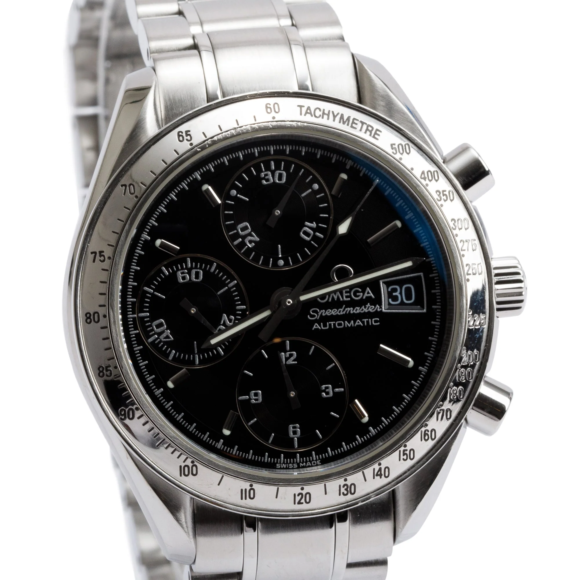 Omega Stainless Steel Speedmaster Date 39 MM Chronograph Automatic Watch - Image 2