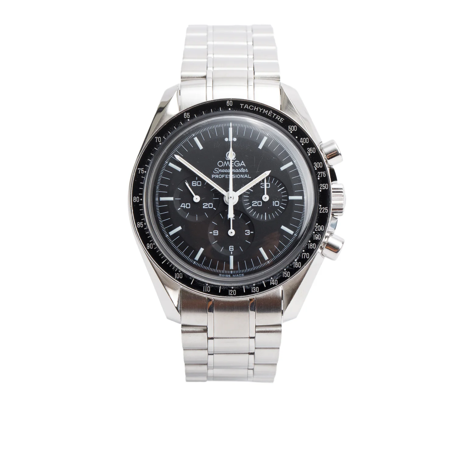 Omega Stainless Steel Speedmaster Moonwatch Professional 42 MM Watch w/ Box & Papers