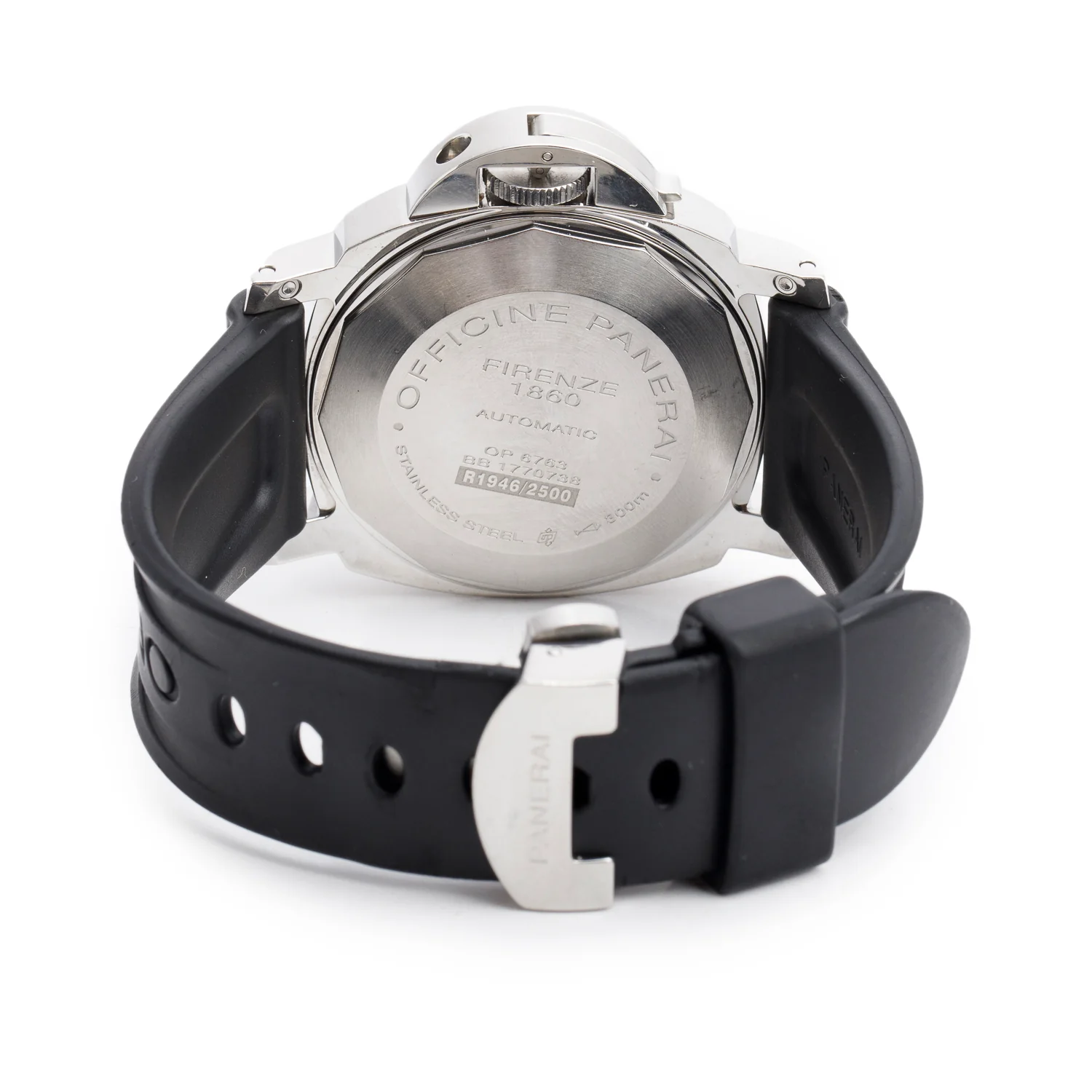 Panerai Limited Edition Stainless Steel Luminor Marina 44 MM Automatic Watch Black Dial PAM00104 w/ Box, Papers & Extra Strap - Image 4