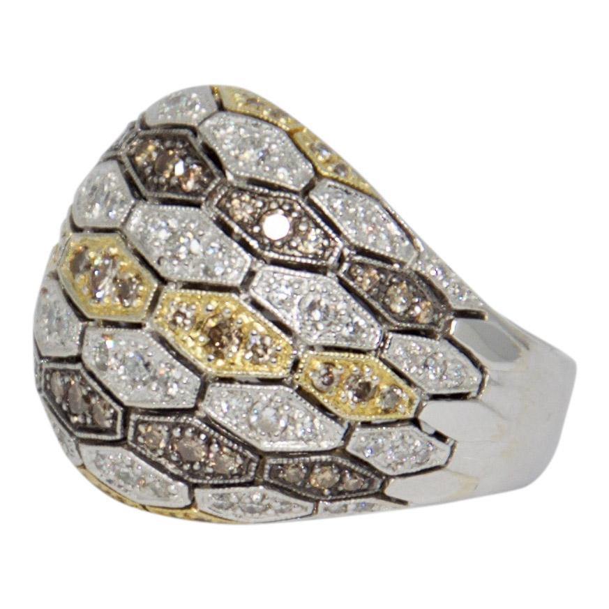 Pave Coloured Diamond Dome Ring - Image 4