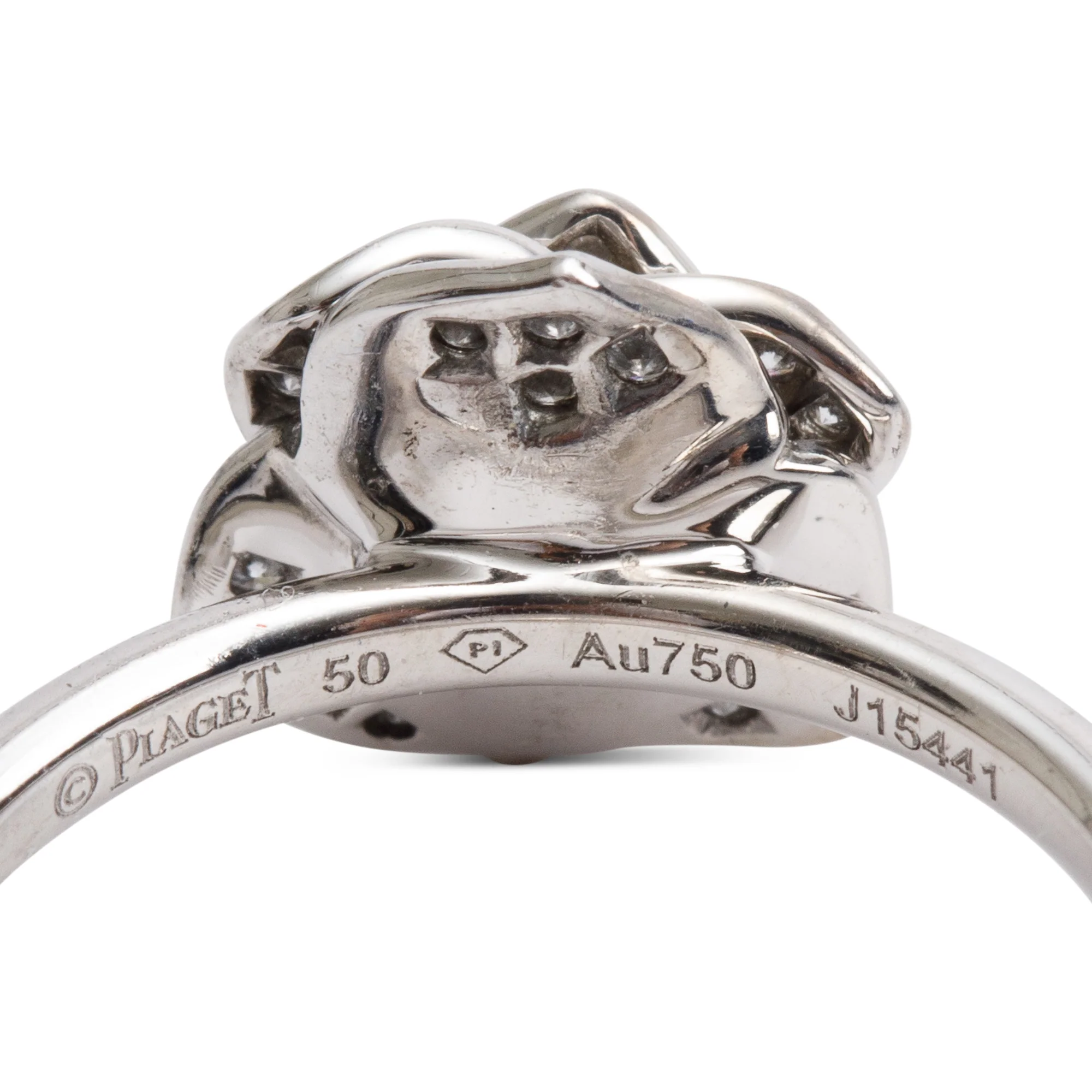 Piaget 18k White Gold Diamond Rose Ring, Size 50 5.25 w/ Certificate - Image 4