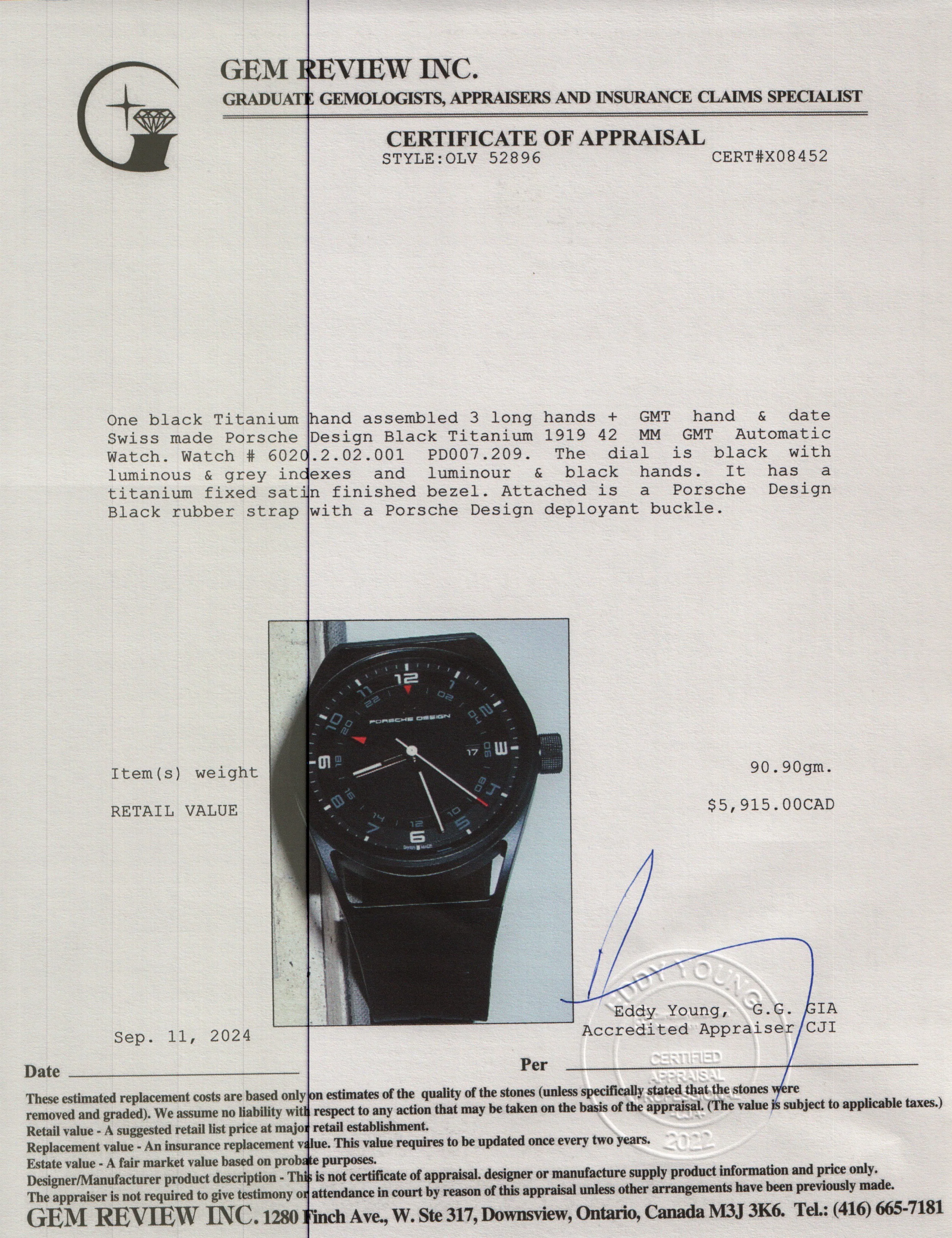 Porsche Design Black Titanium 1919 42 MM GMT Automatic Watch w/ Box & Papers - Image 6