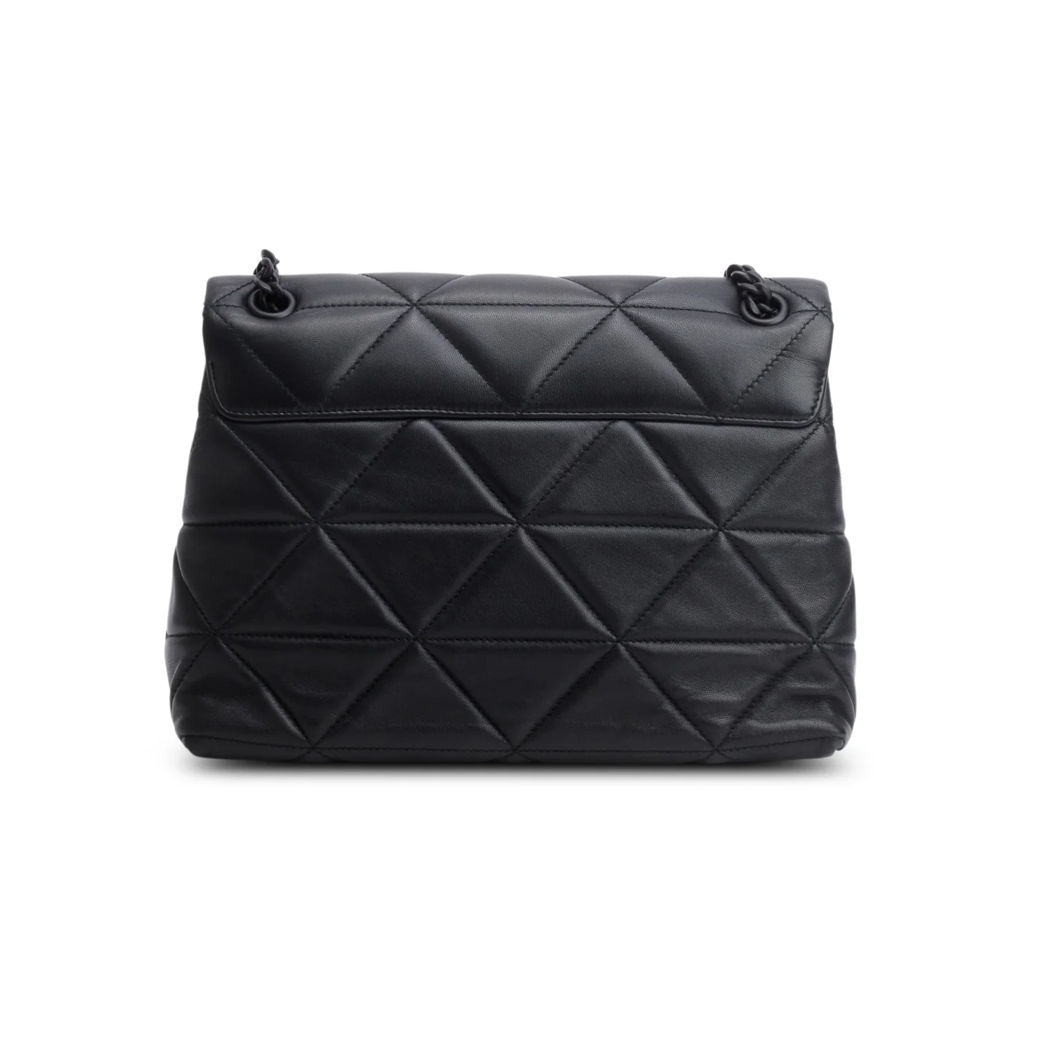 Prada 2021 Black Nappa Triangle Stiched Medium Spectrum Bag w/ Authenticity Card - Image 5