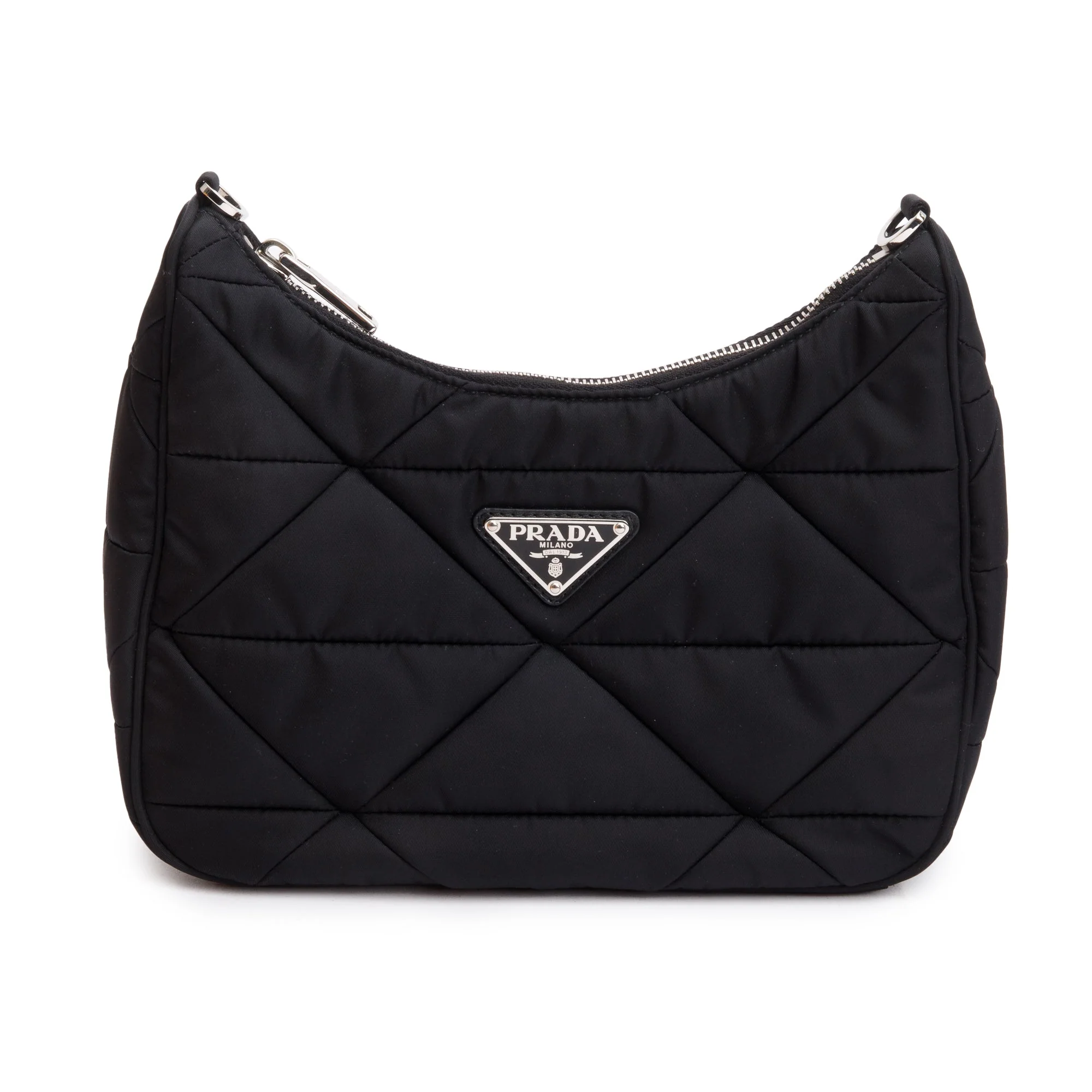 Prada 2022 Black Padded Re-Nylon Shoulder Bag w/ Box & Authenticity Card - Image 4
