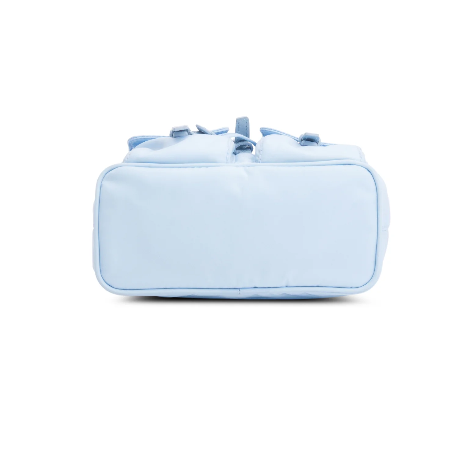 Prada 2022 Blue Tessuto Nylon & Saffiano Leather Mini Double Pocket Chain Shoulder Bag w/ Authenticity Card - Image 7