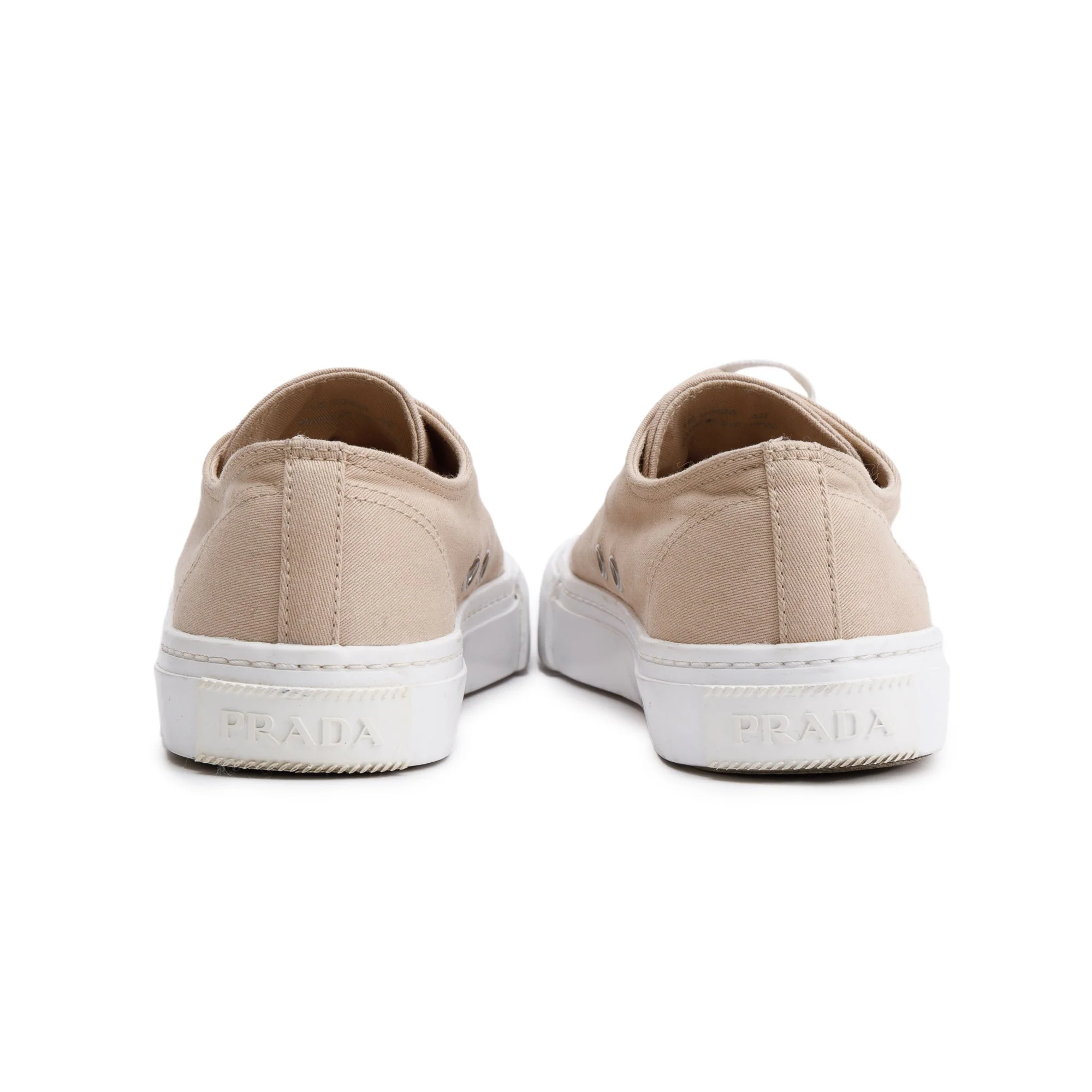Prada Beige Fabric Sneakers, Size 40 w/ Box - Image 5