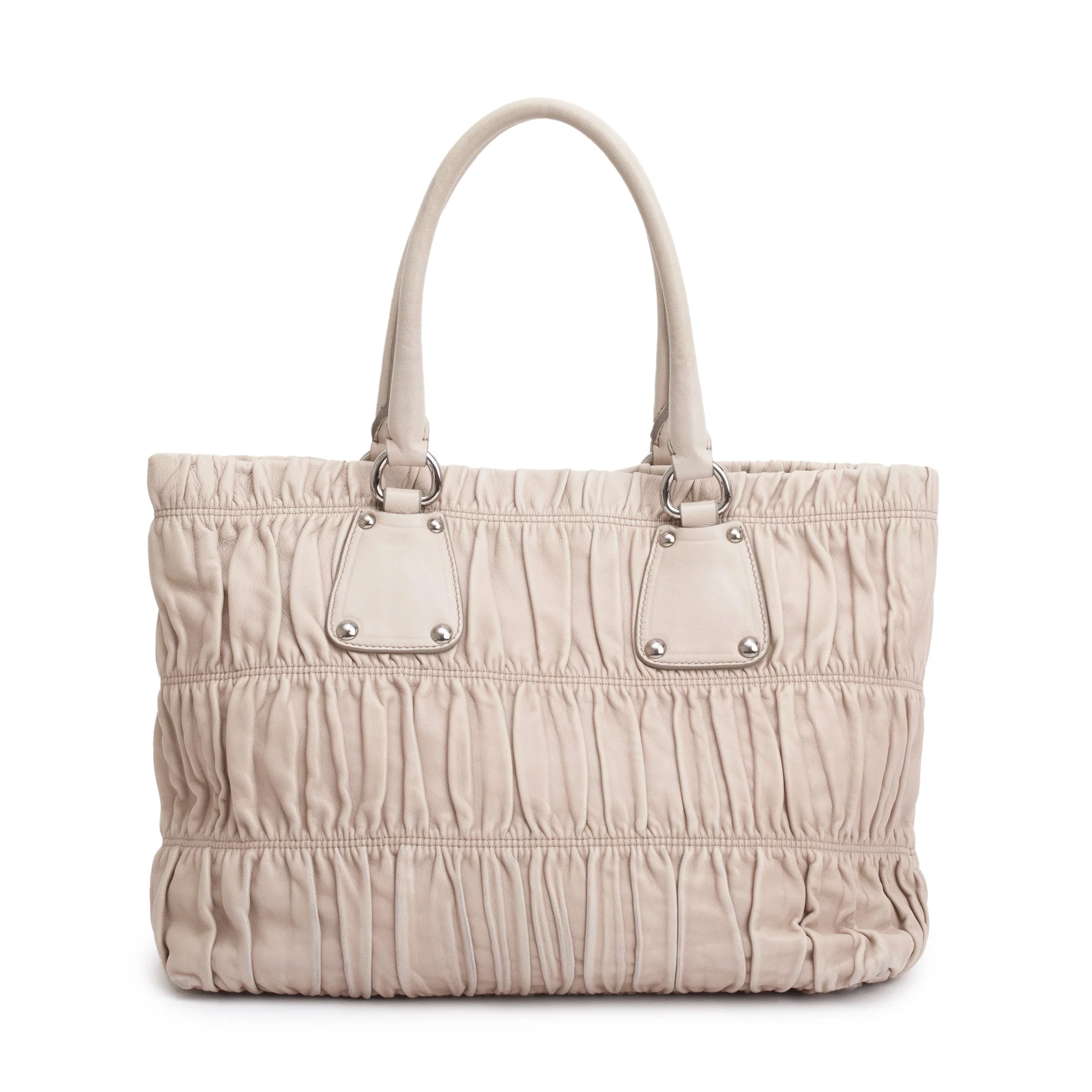 Prada Beige Nappa Gaufre Tote - Image 3