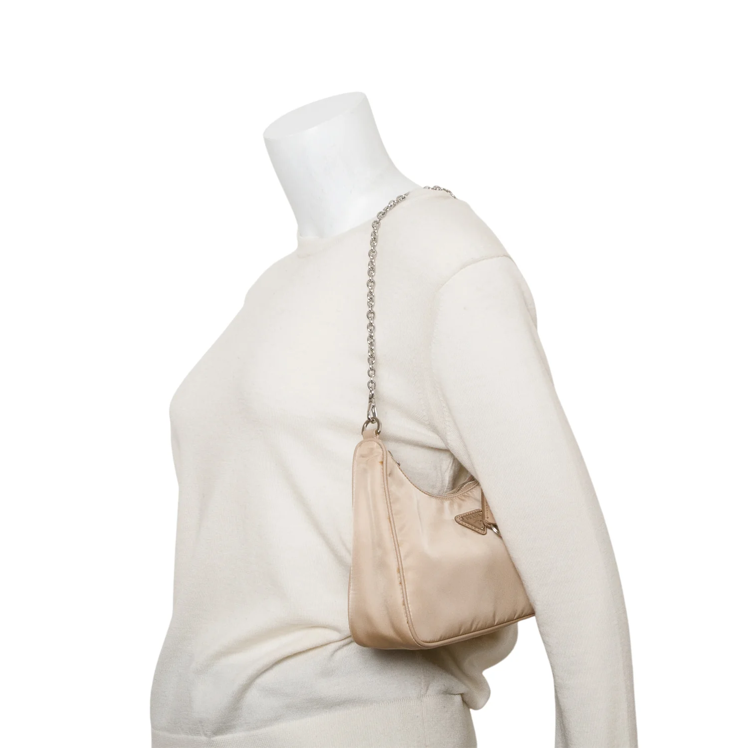 Prada Beige Nylon Re-Edition 2005 Shoulder Bag - Image 2