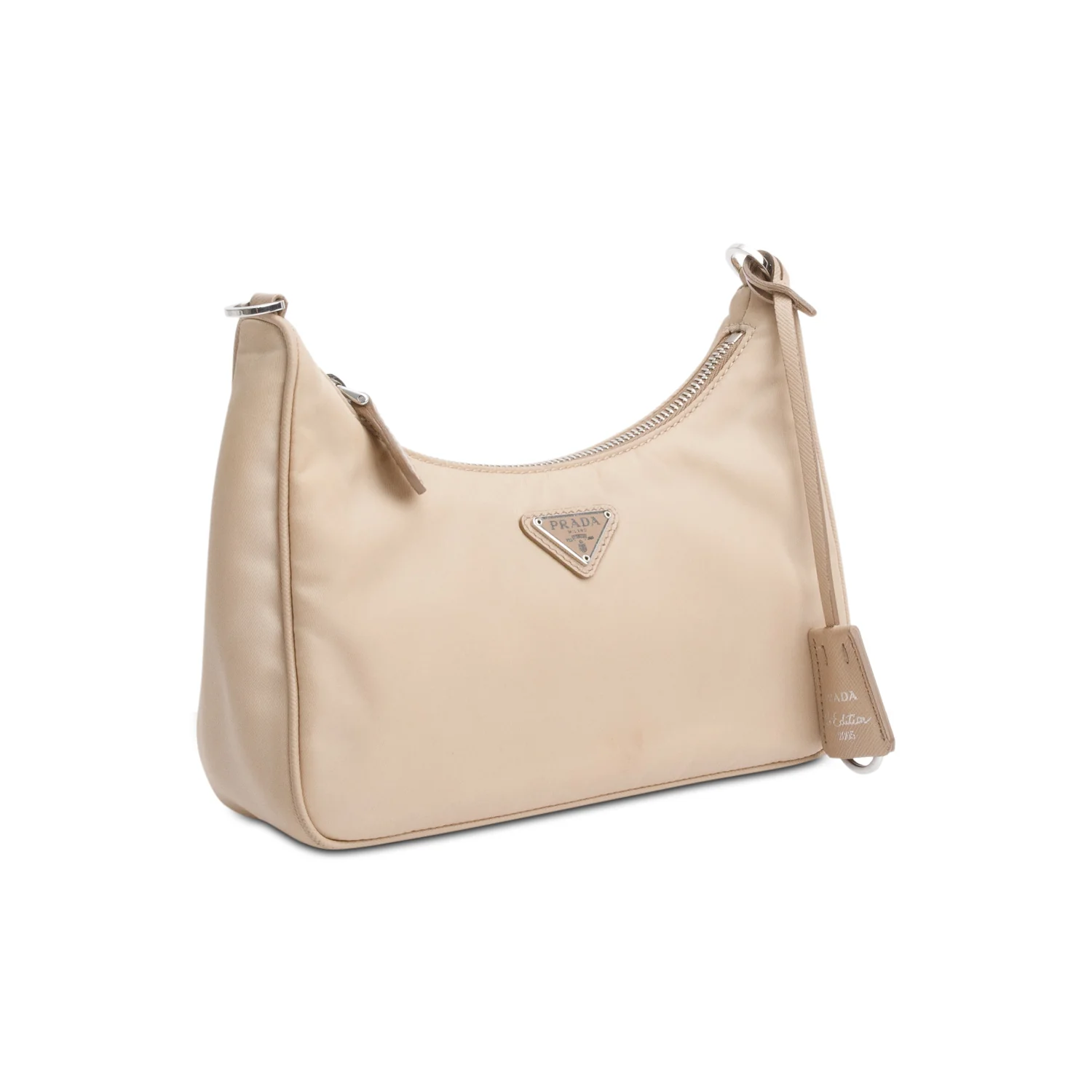 Prada Beige Re-Edition 2005 Re-Nylon Shoulder Bag w/ Authenticity Card - Image 4