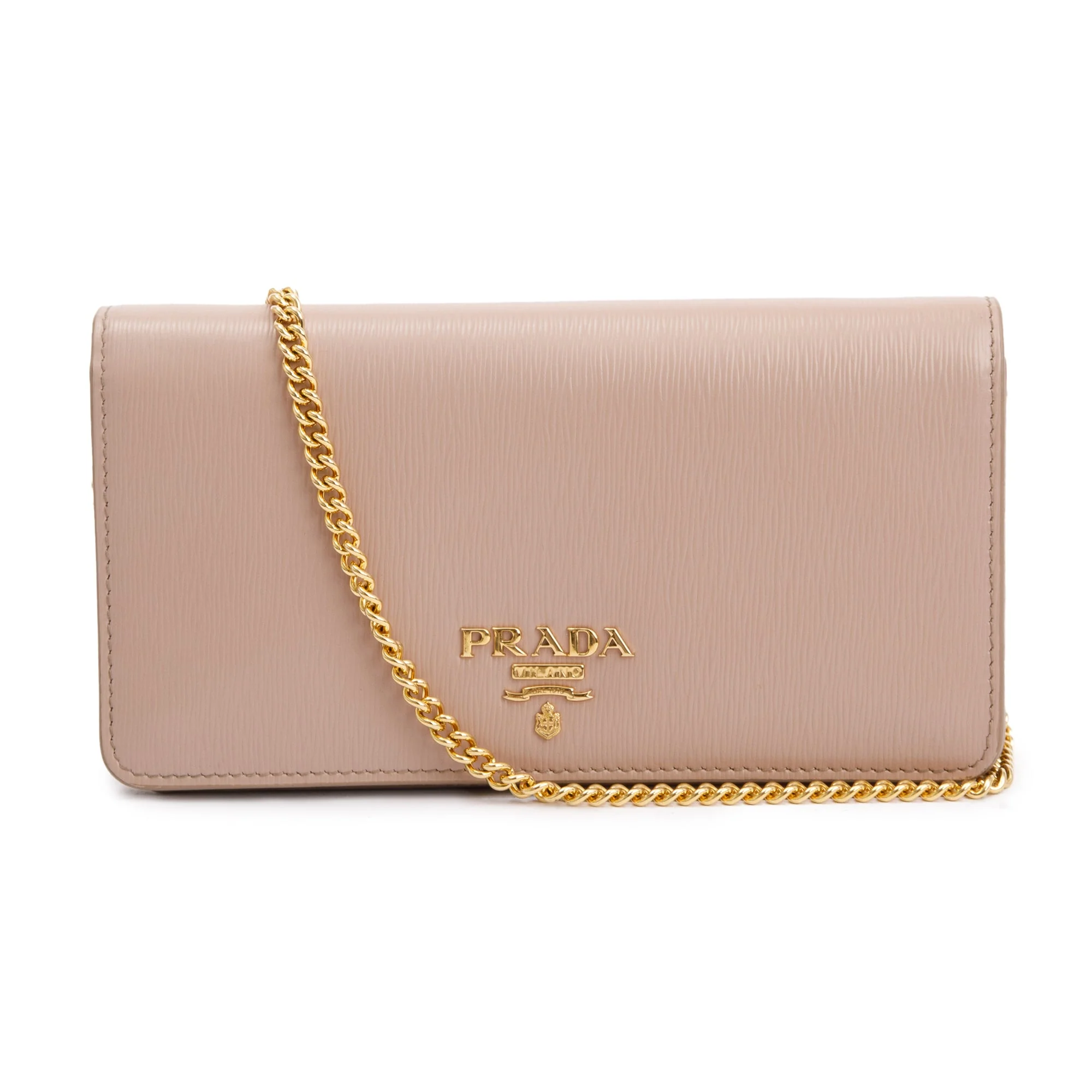 Prada Beige Vitello Move Wallet on Chain w/ Box - Image 9