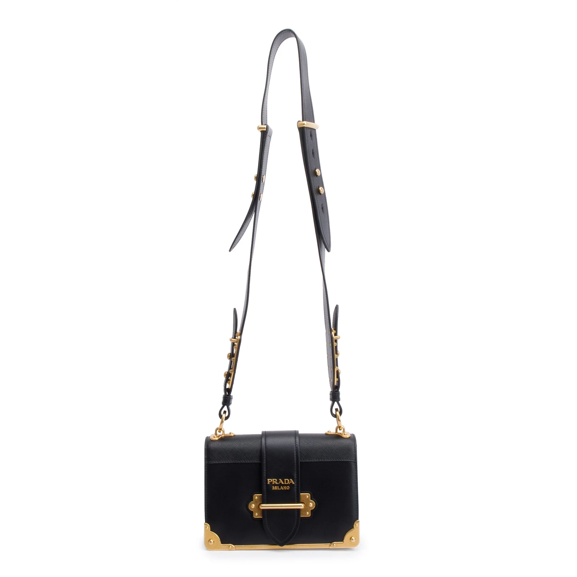 Prada Black City Calf Saffiano Cahier Bag - Image 3