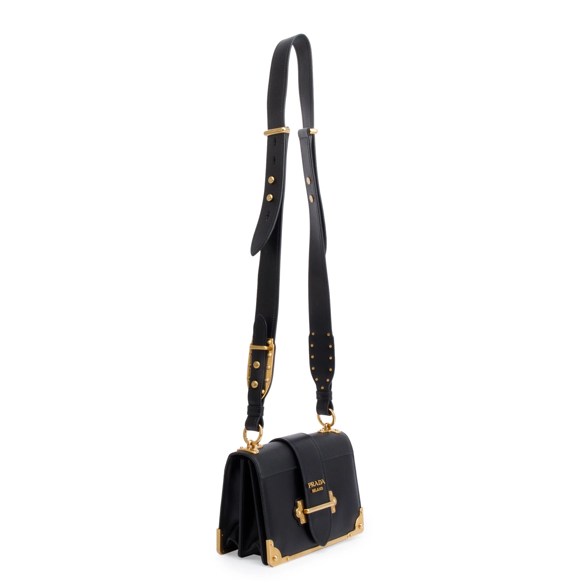 Prada Black City Calf Saffiano Cahier Bag - Image 4