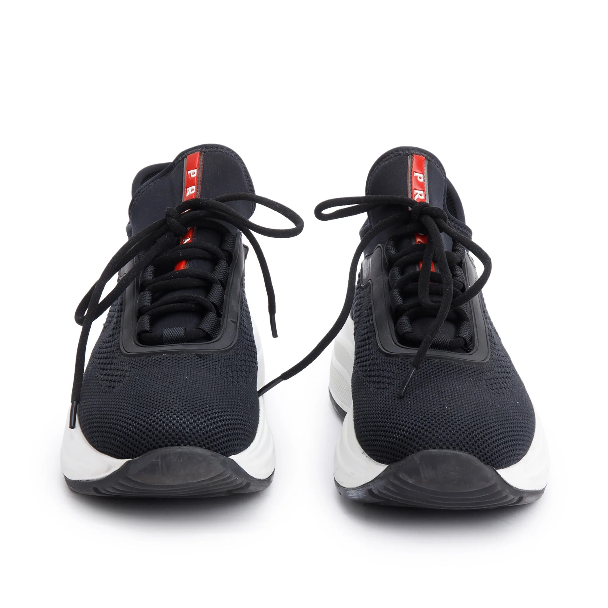 Prada Black Neoprene Nylon Sport Sneakers, Size 37 - Image 4