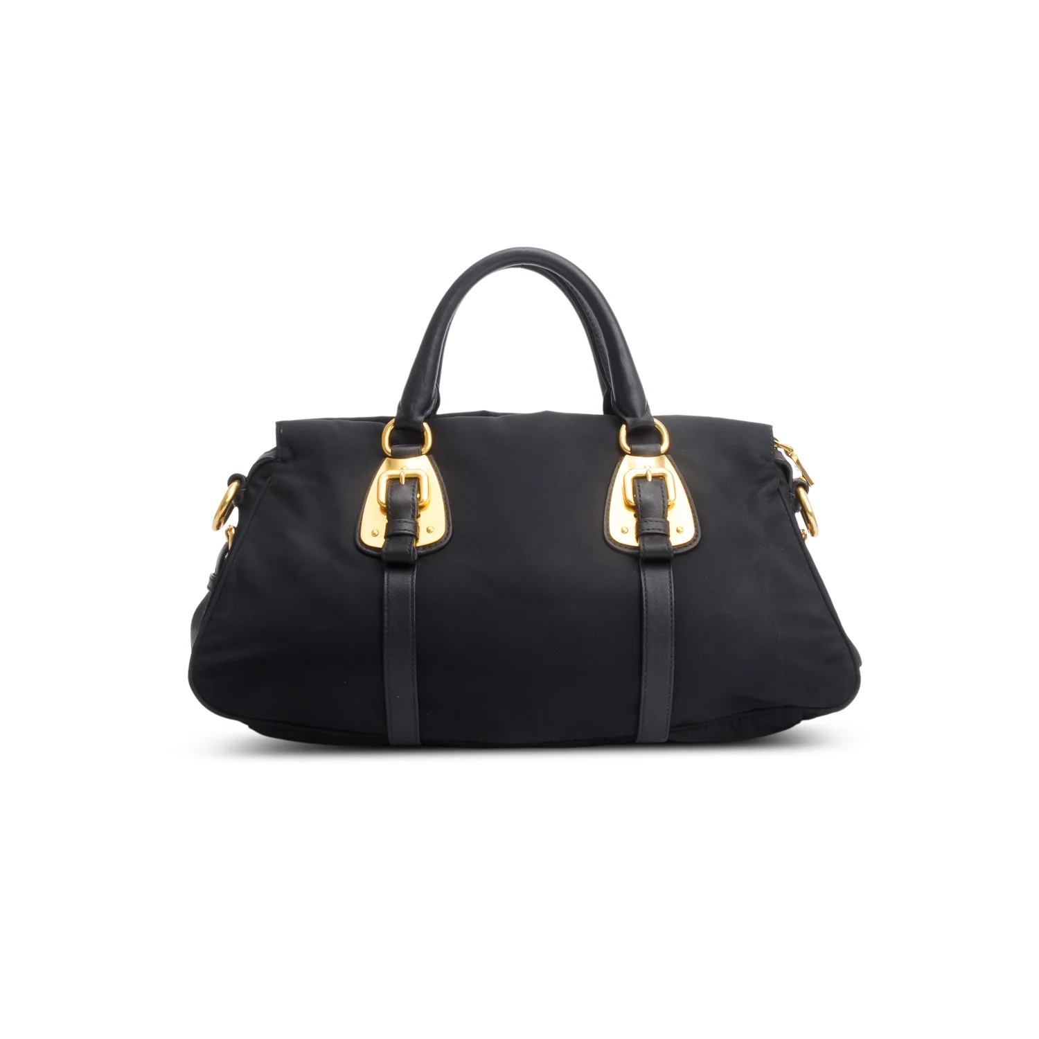 Prada Black Nylon Tessuto Soft Calf Handle Bag - Image 3