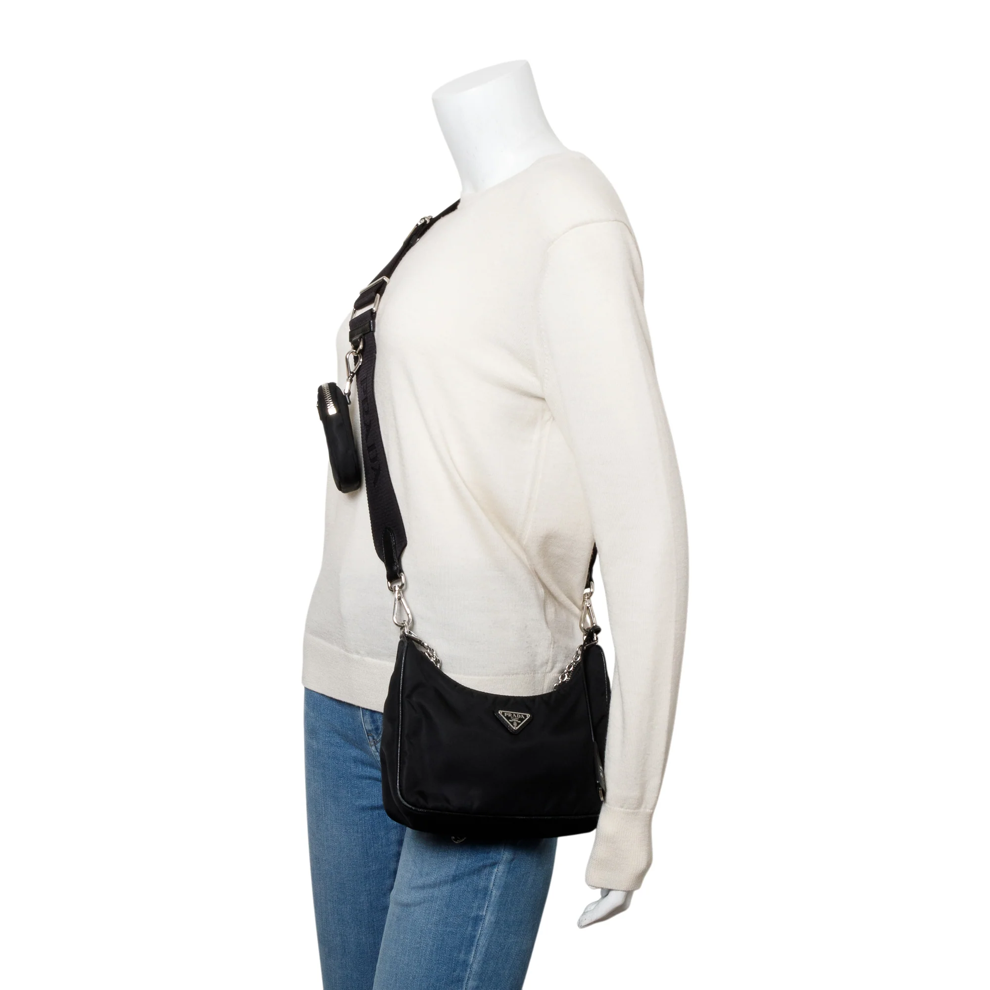 Prada Black Re-Edition 2005 Re-Nylon Shoulder Bag - Image 2