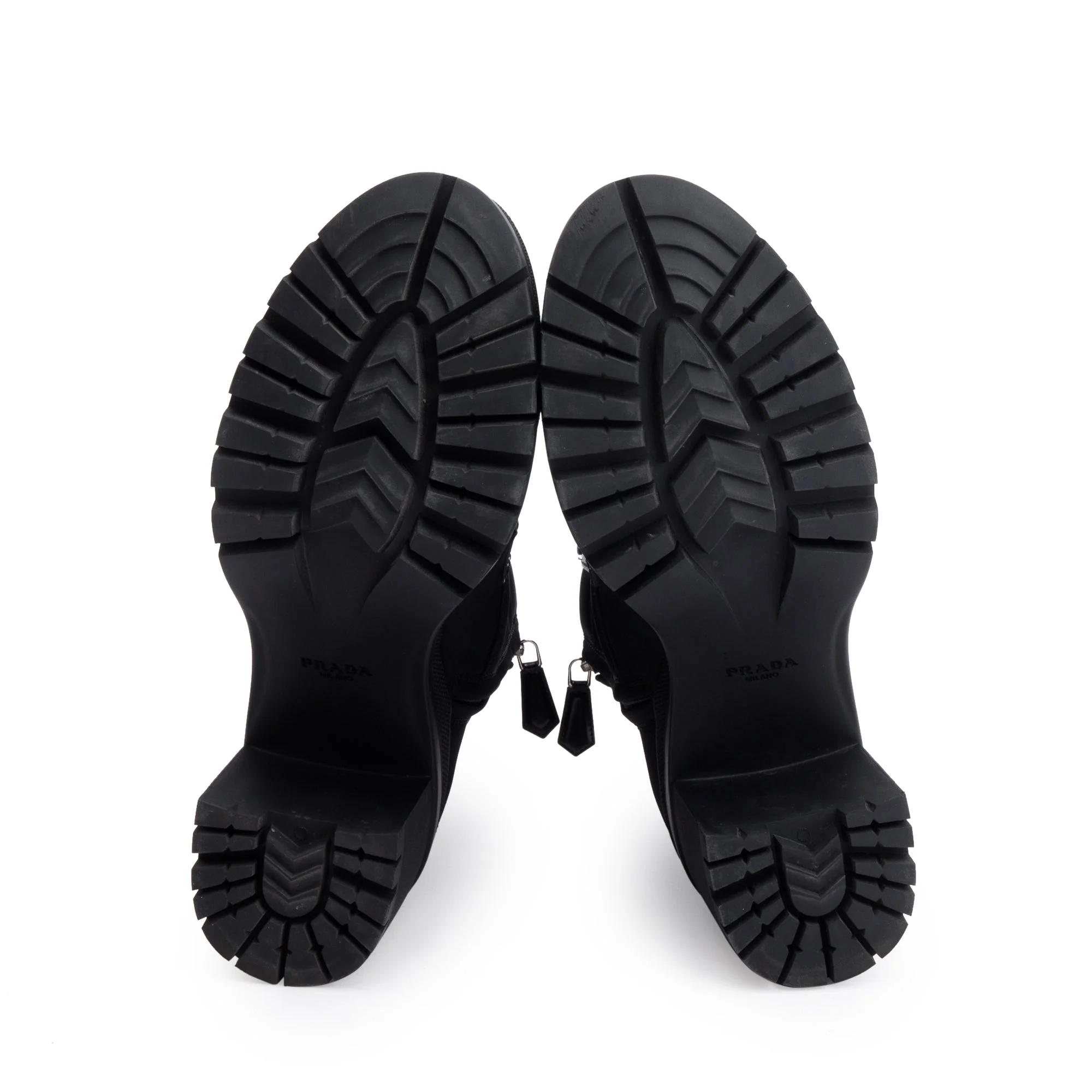 Prada Black Re-Nylon and Leather Boots, Size 37.5 w/ Box - Image 5