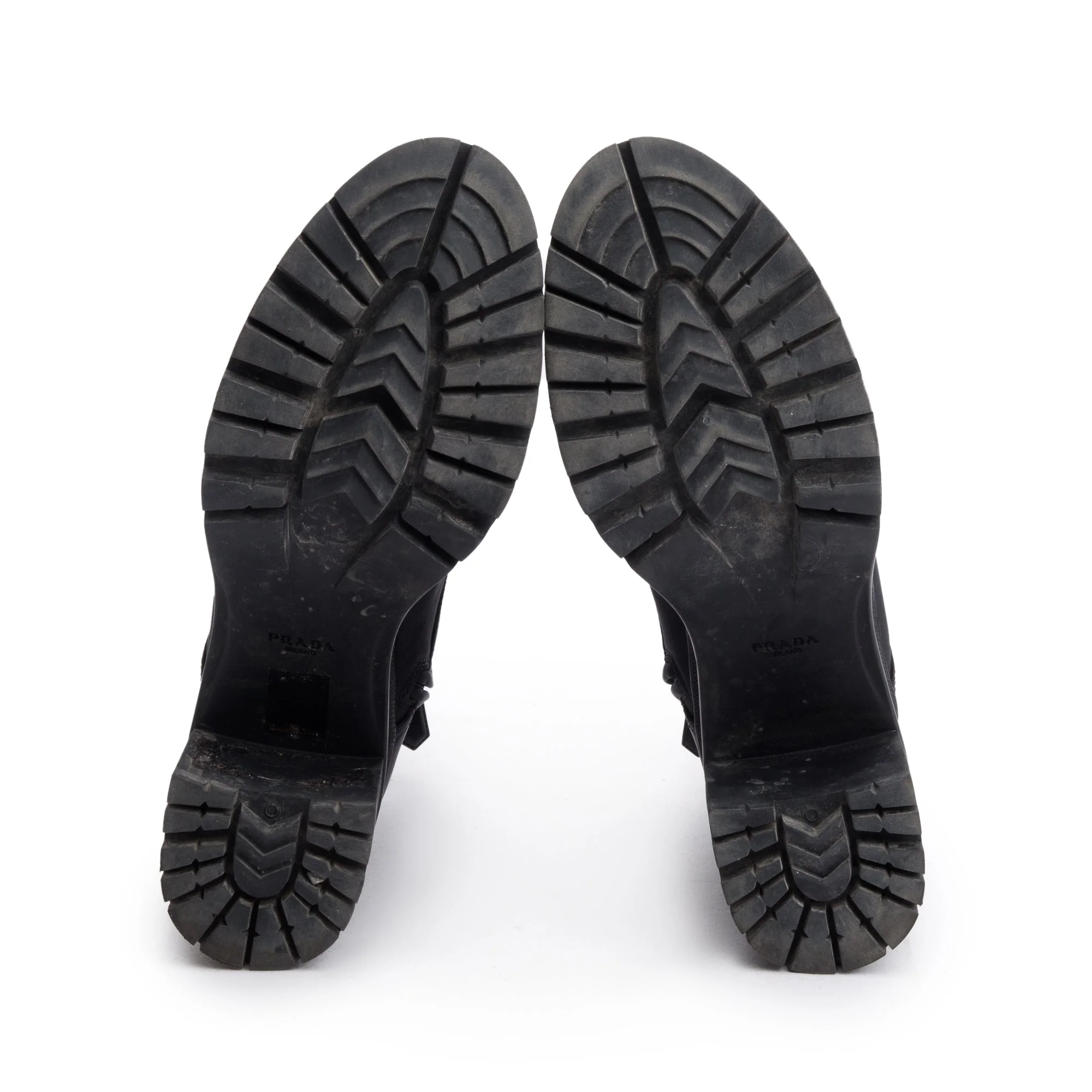 Prada Black Re-Nylon and Leather Combat Boots, Size 40 - Image 5
