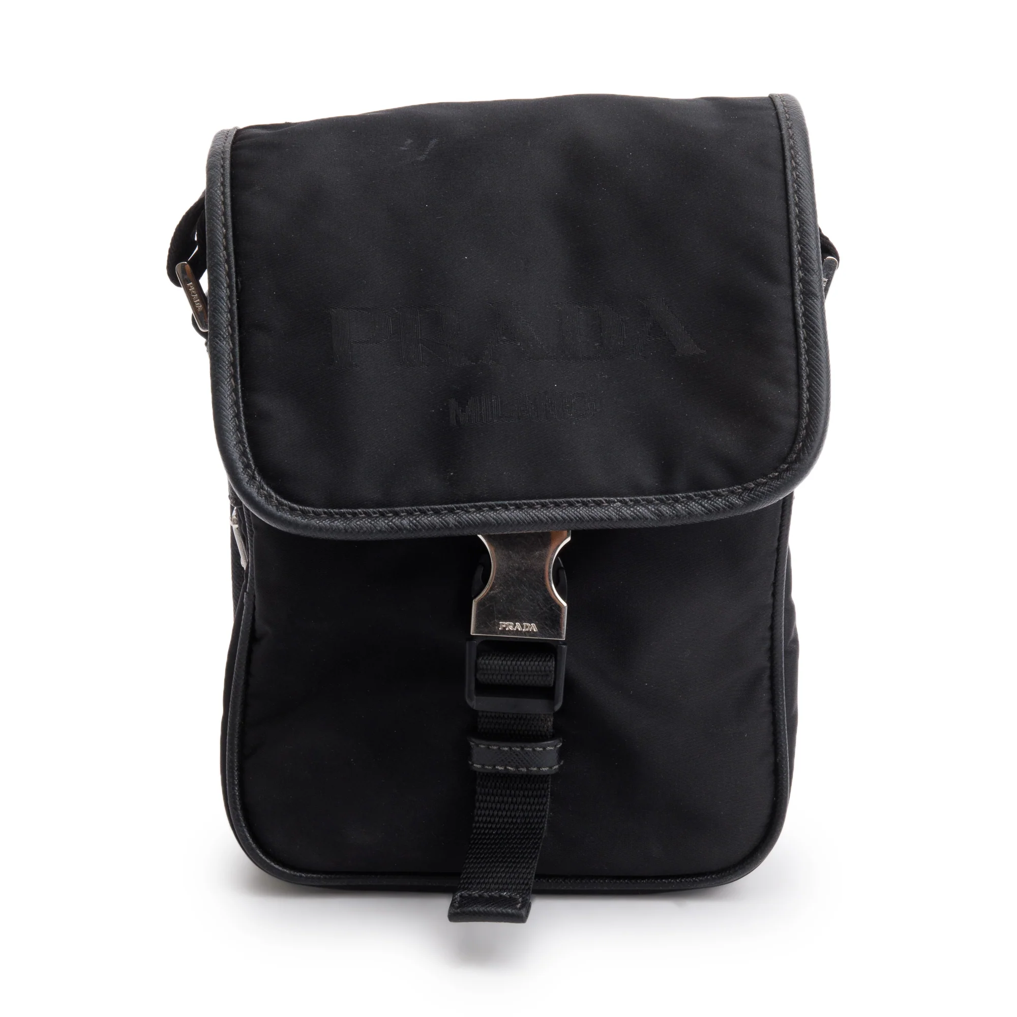 Prada Black Re-Nylon and Saffiano Leather Crossbody Bag - Image 3