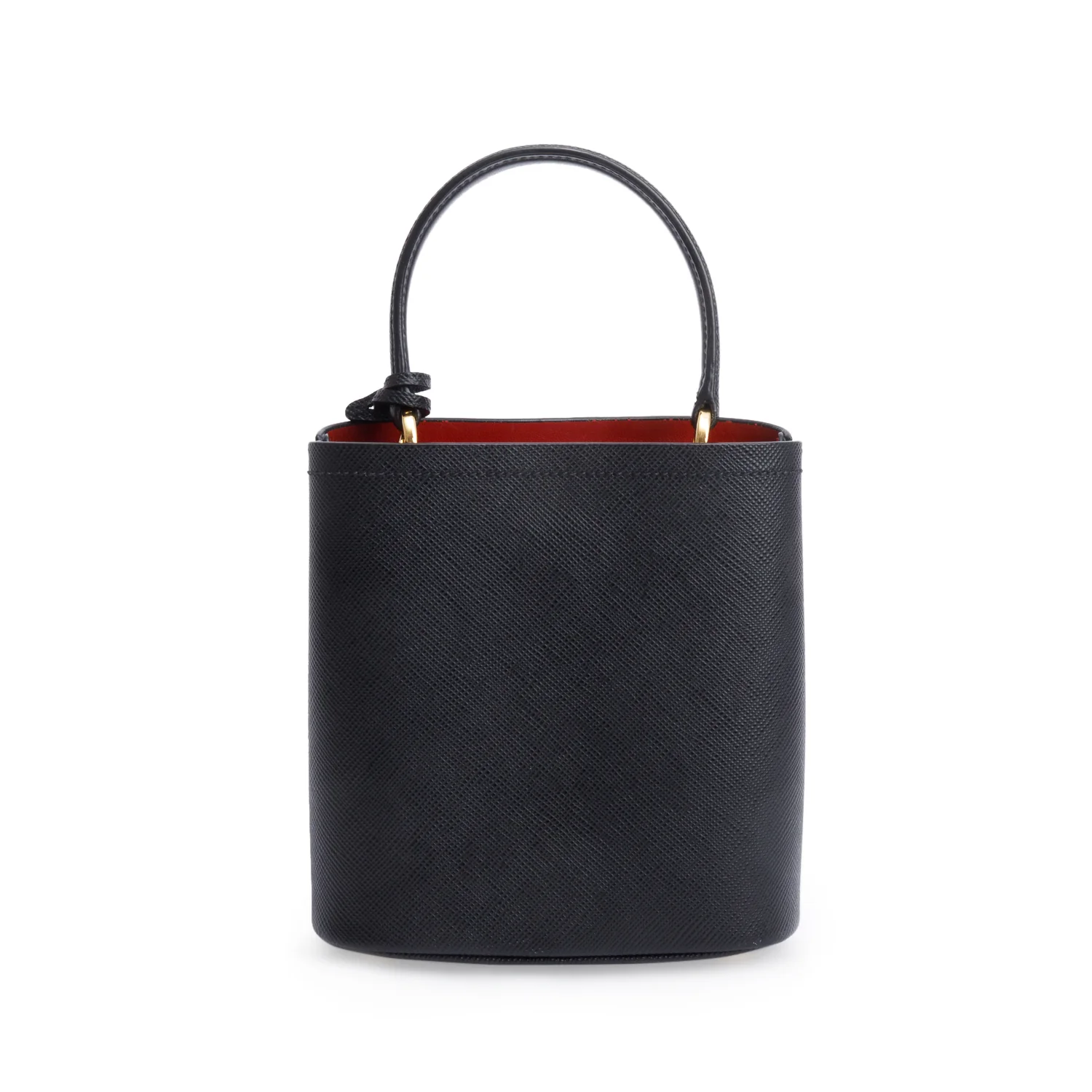 Prada Black Saffiano Cuir Small Panier Bag w/ Strap & Box - Image 6
