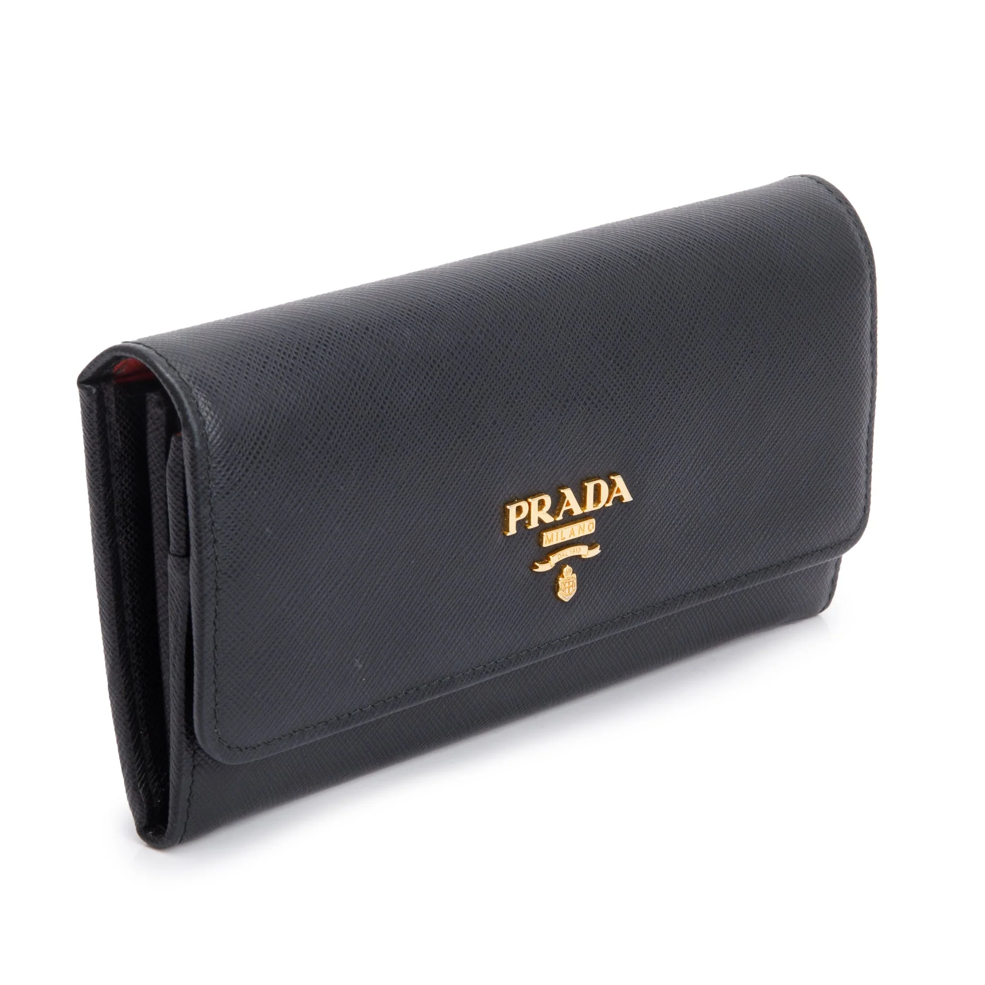 Prada Black Saffiano Leather Continental Wallet w/ Card Holder - Image 2