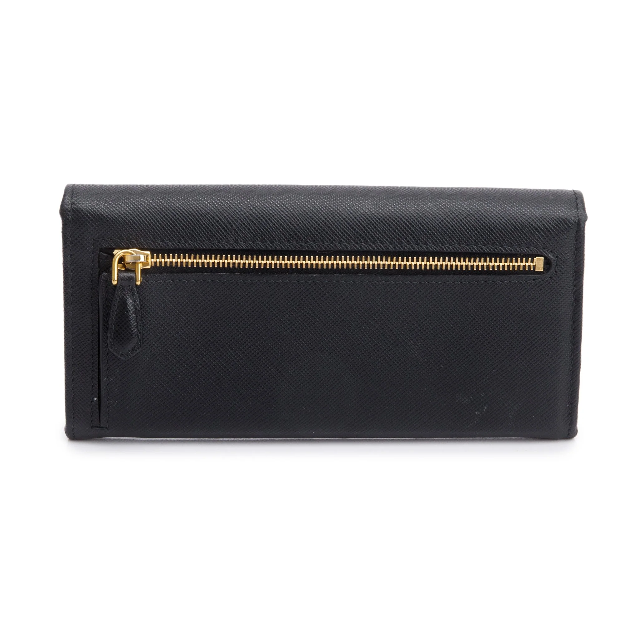 Prada Black Saffiano Leather Continental Wallet w/ Card Holder - Image 3