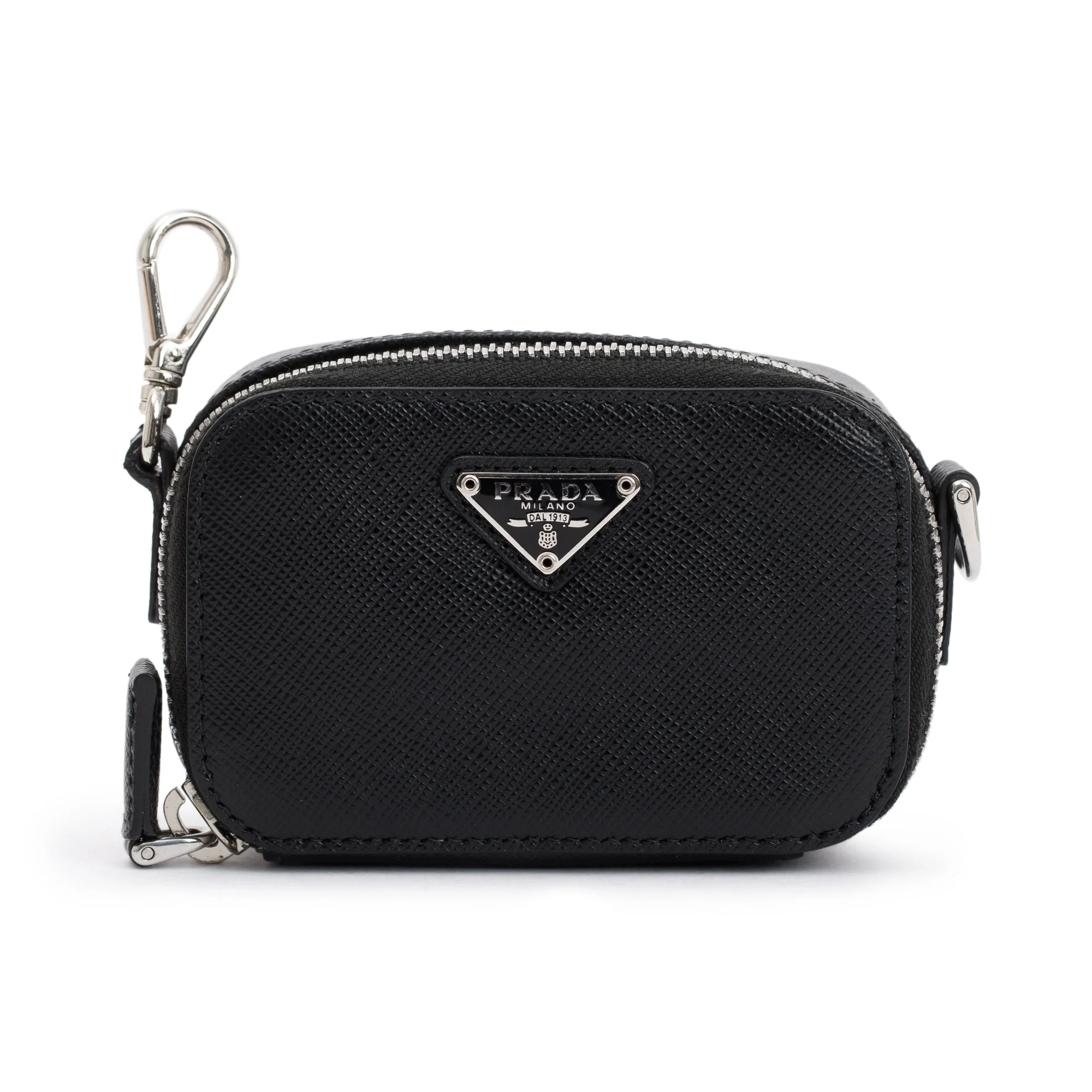 Prada Black Saffiano Leather Mini Pouch - Image 3