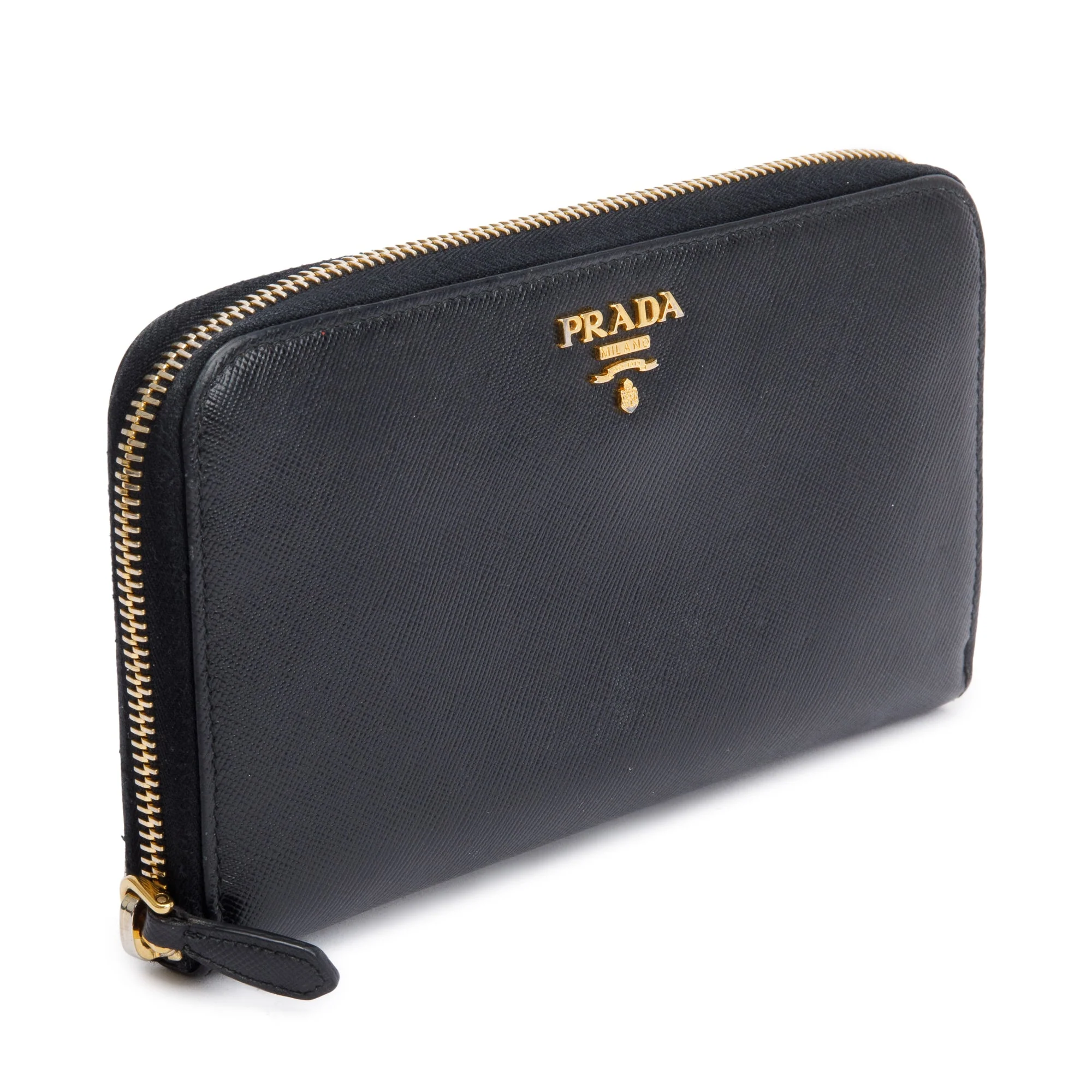 Prada Black Saffiano Leather Zip Around Wallet - Image 2