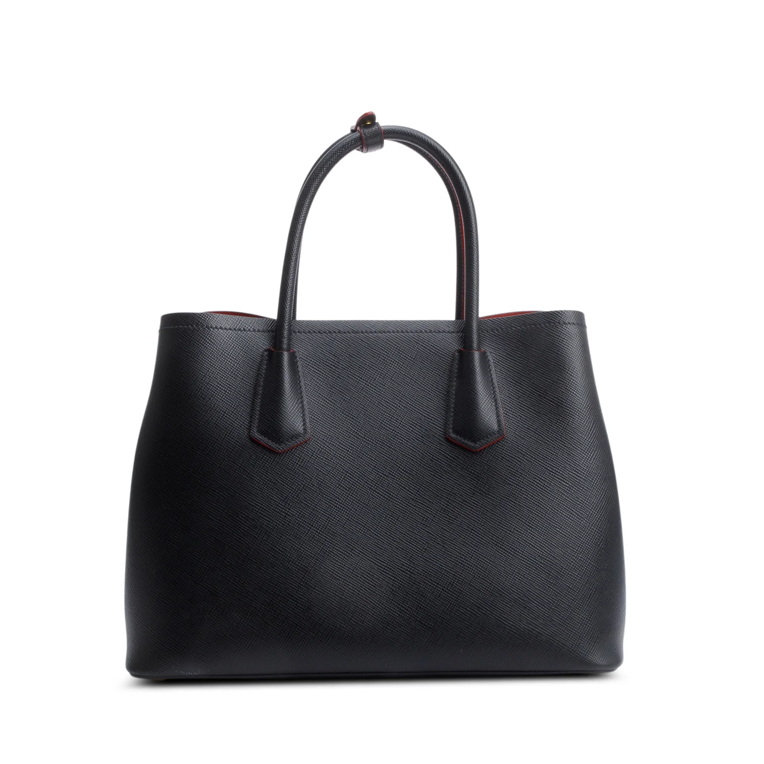 Prada Black Saffiano Lux Medium Cuir Double Tote w/ Strap, Box & Authenticity Card - Image 4