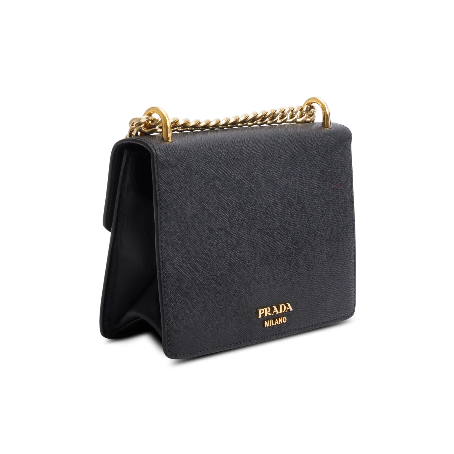 Prada Black Saffiano Soft Calf Leather Arcade Shoulder Bag w/ Authentcity Card - Image 6