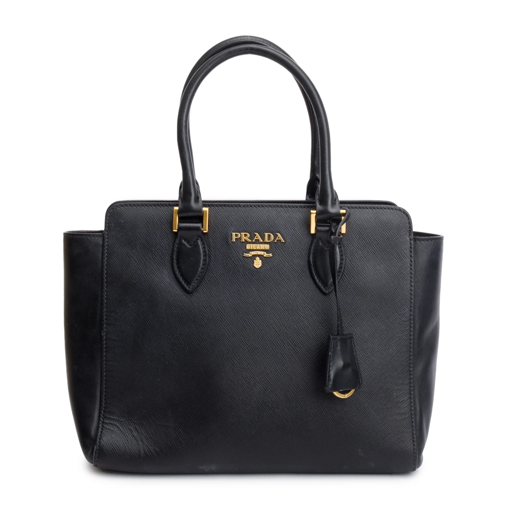Prada Black Saffiano Soft Calf Leather Tote w/ Strap - Image 3