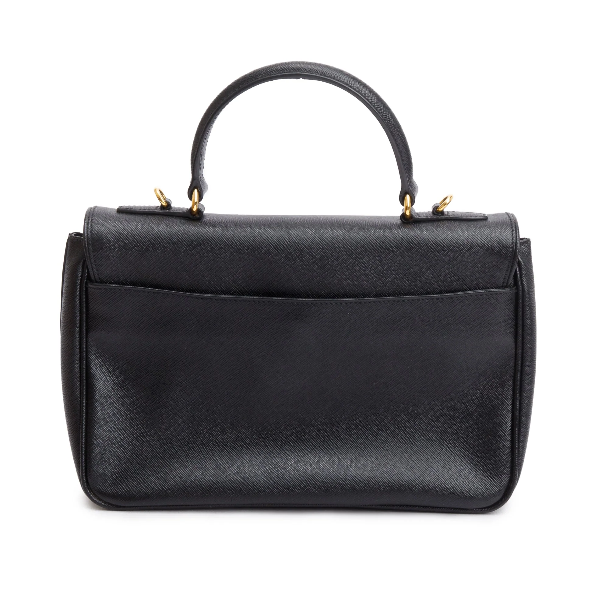 Prada Black Saffiano Top55 Handle Tote w/ Strap - Image 5